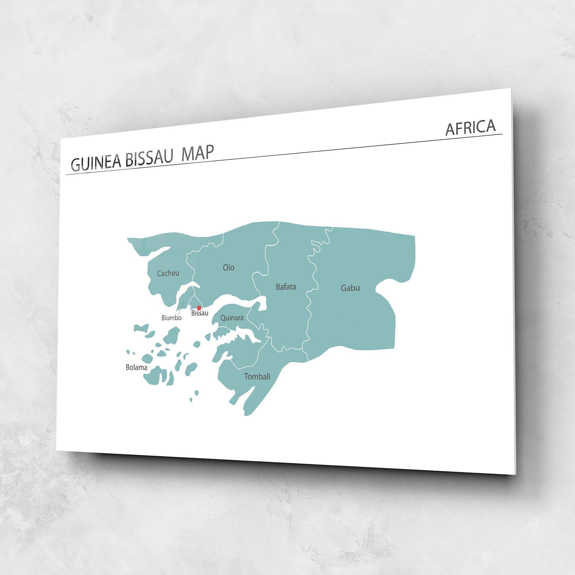 Üvegkép Guinea Bissau Map mockup 1