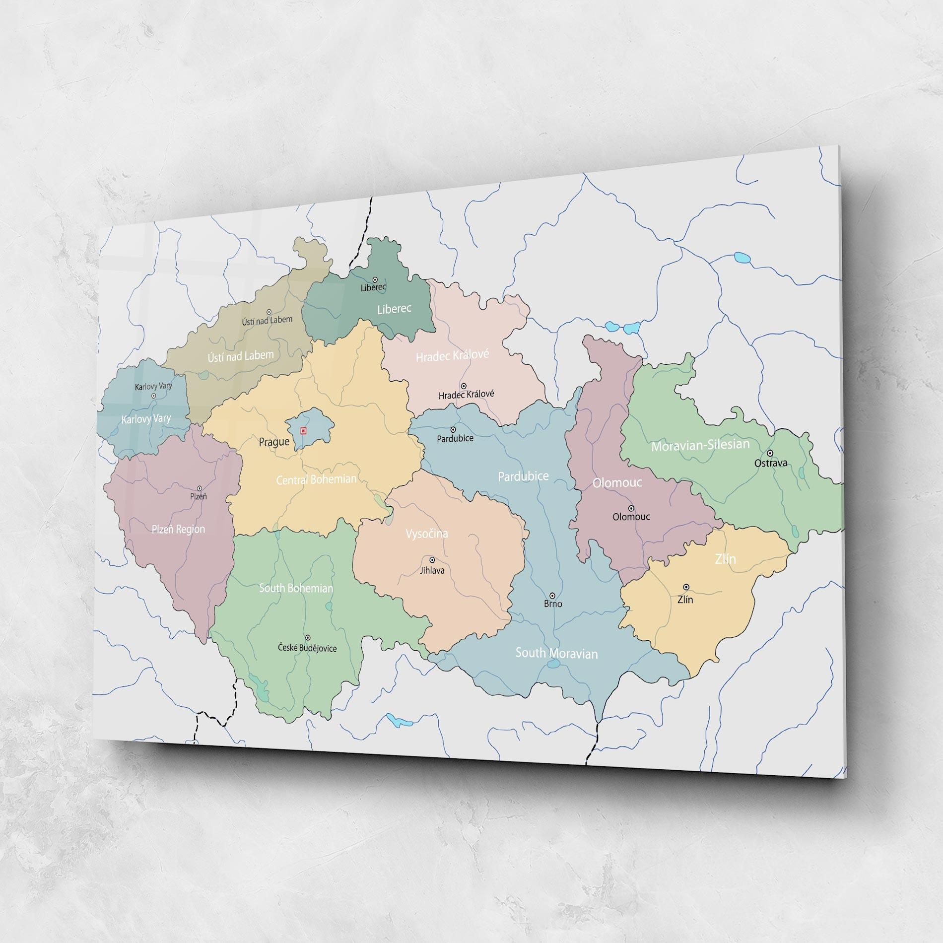 Üvegkép Map Czech Republic mockup 1