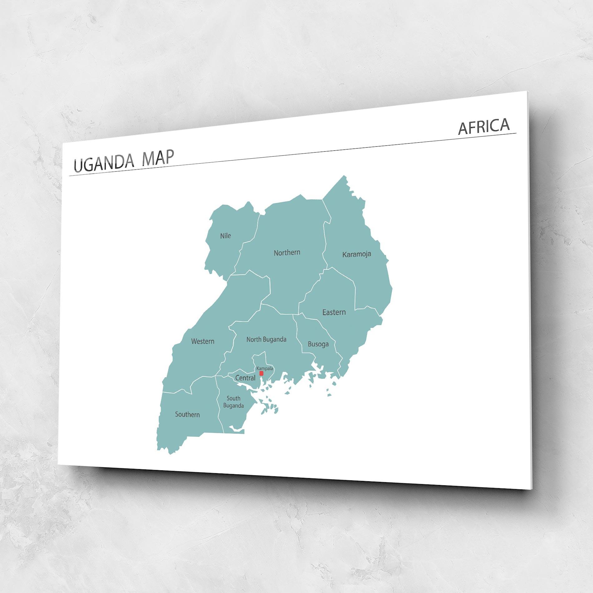 Üvegkép Uganda Map mockup 1