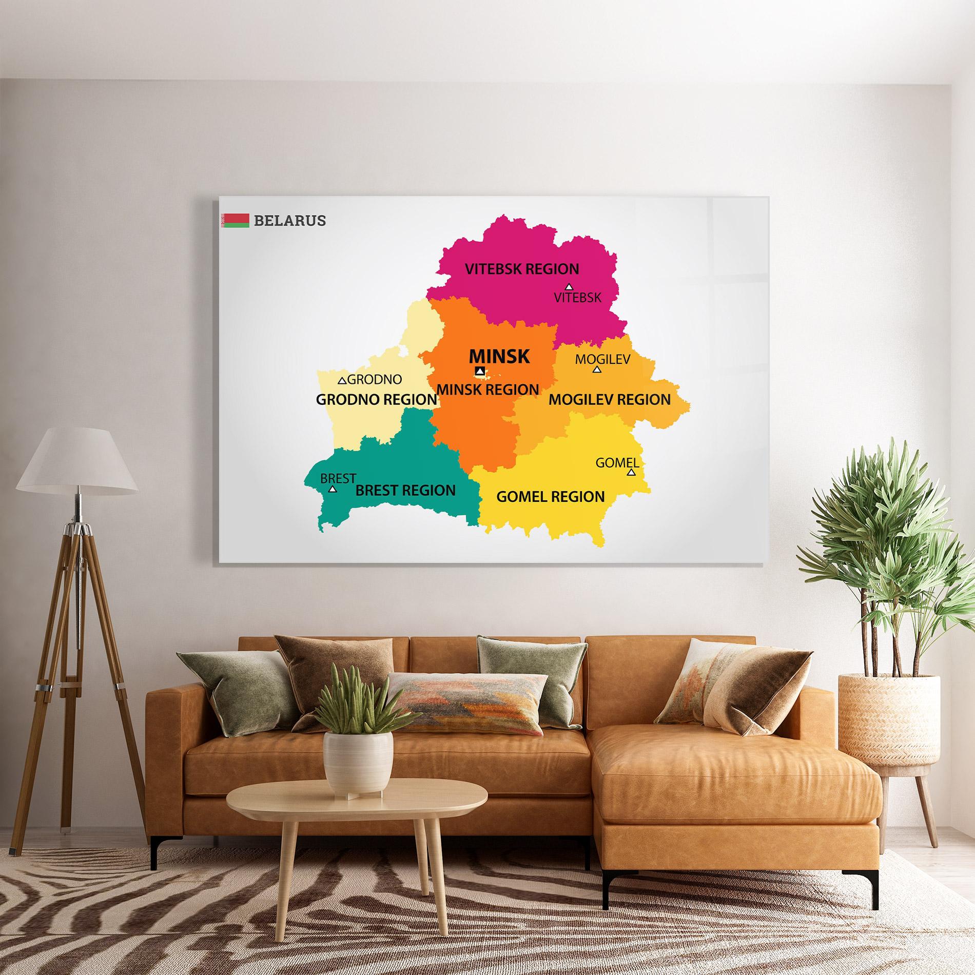 Üvegkép Belarus Color Map mockup 7