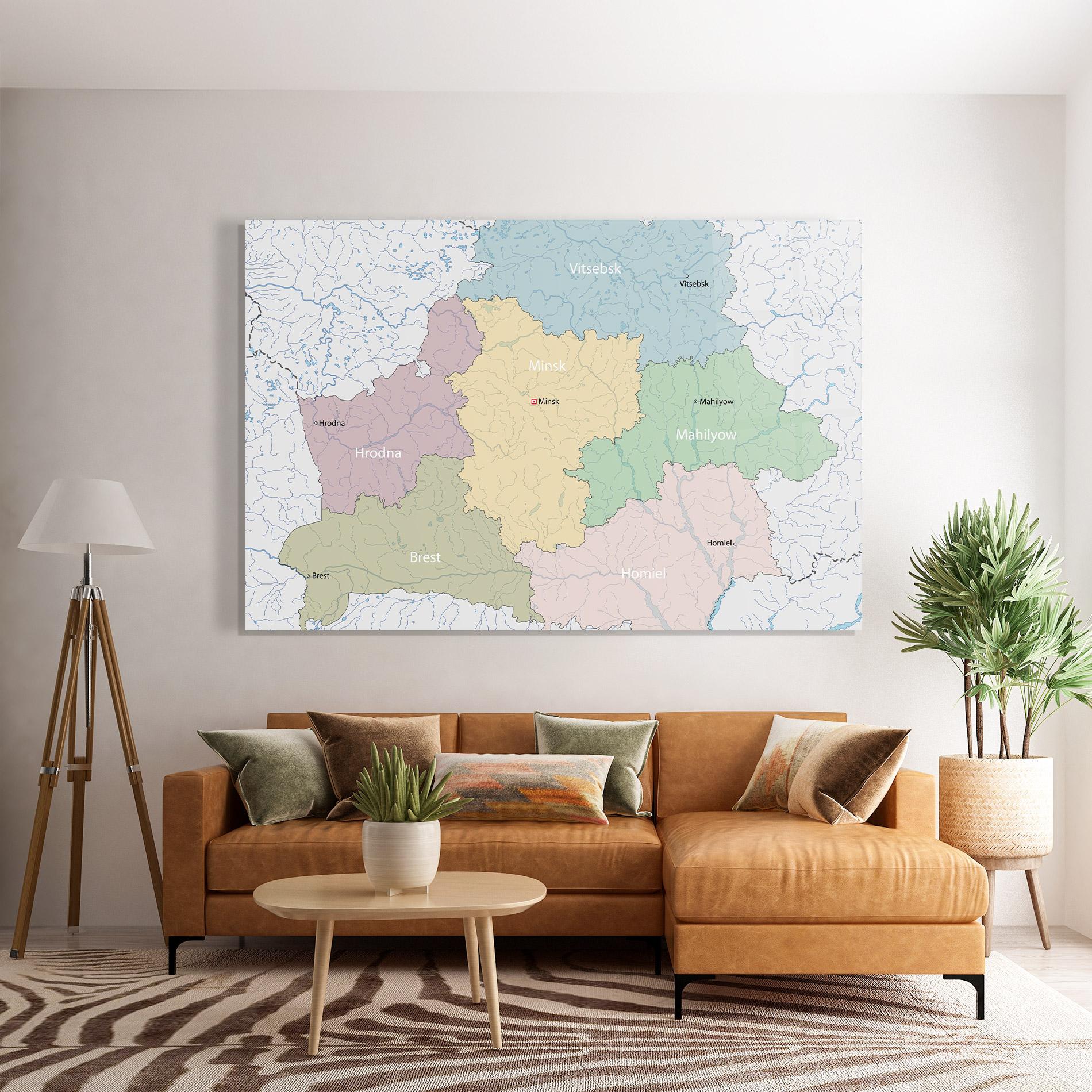 Üvegkép Belarus Map mockup 7