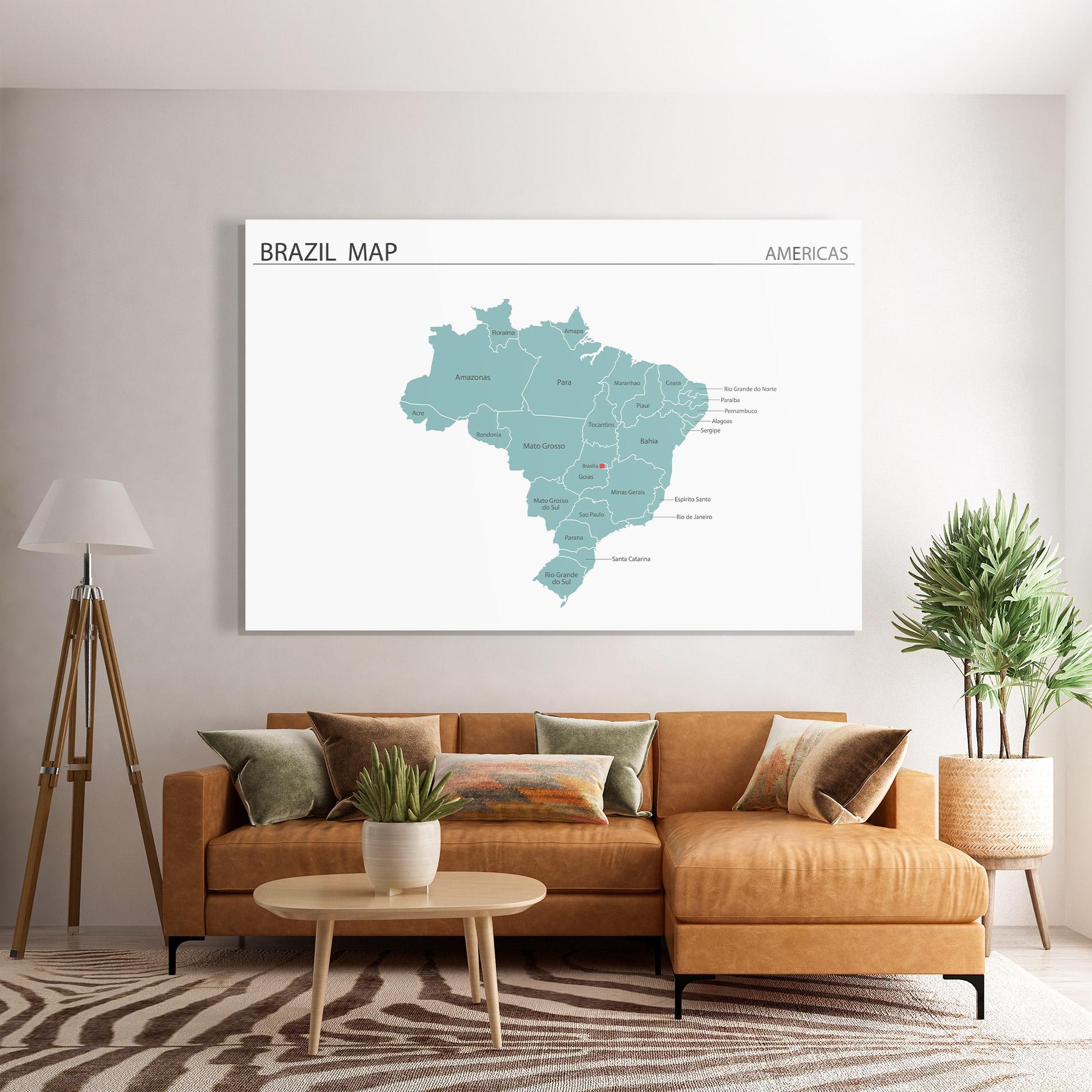 Üvegkép Brazil Map mockup 7