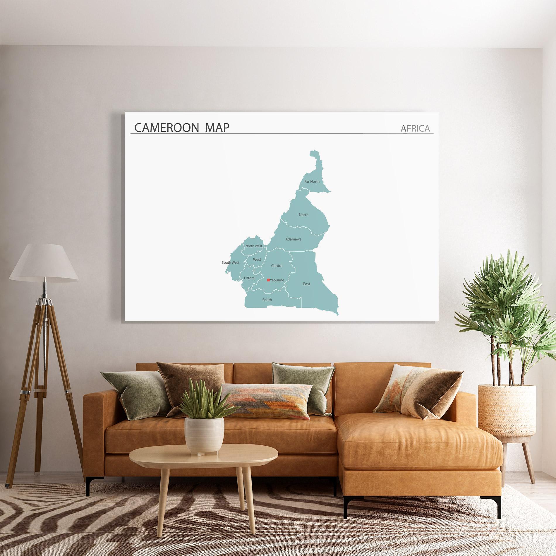 Üvegkép Cameroon Map mockup 7