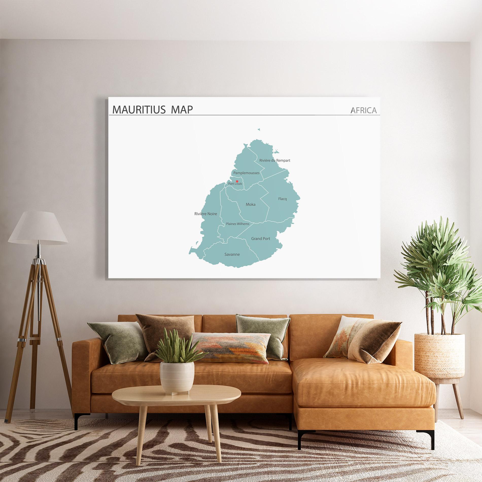 Üvegkép Mauritius Map mockup 7