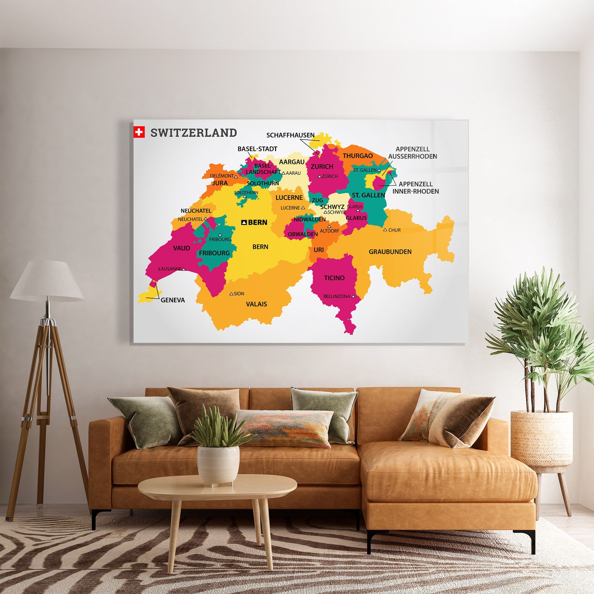Switzerland Colorful Map mockup 7