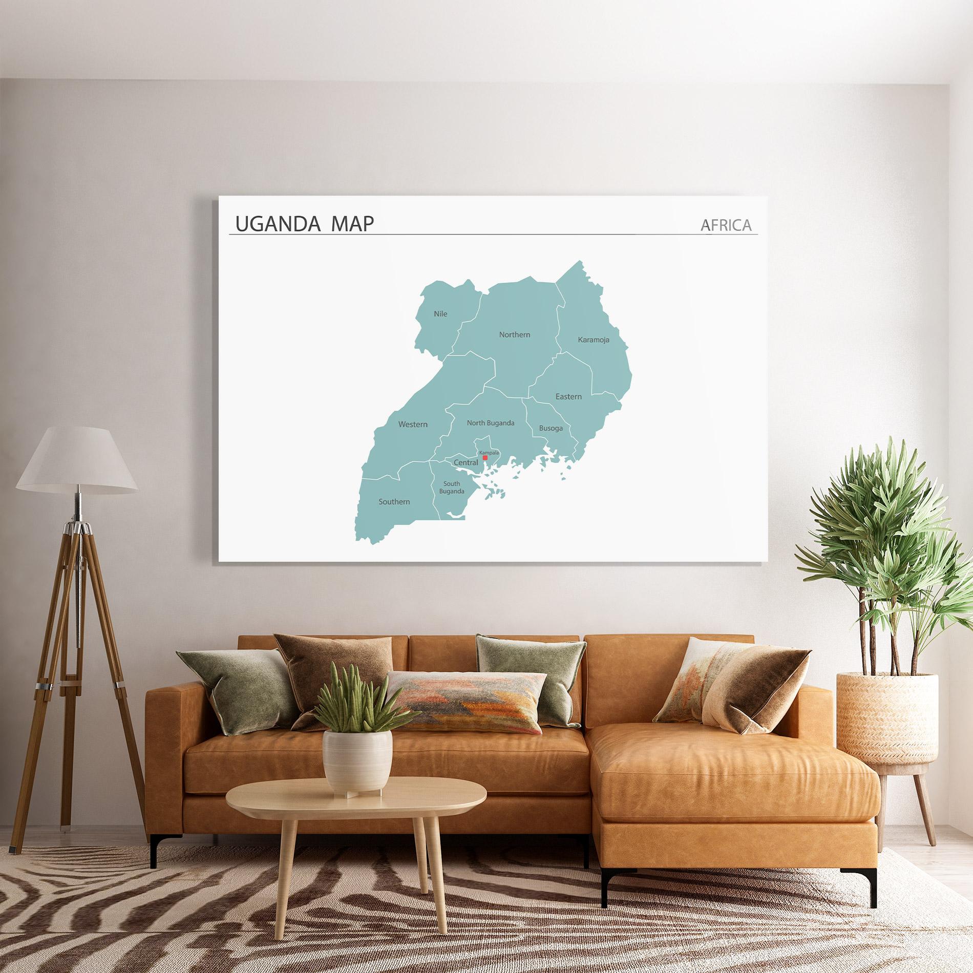 Üvegkép Uganda Map mockup 7