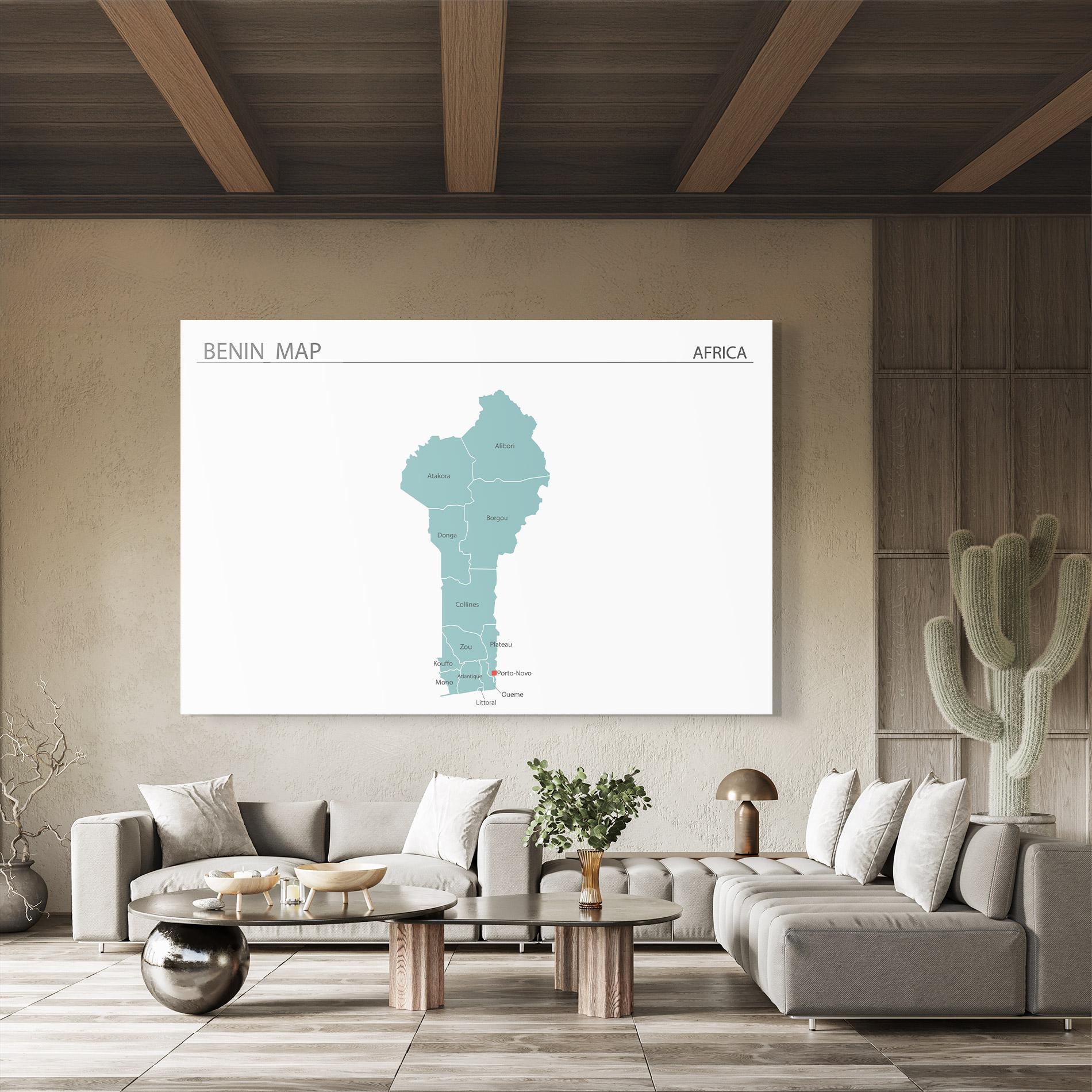 Üvegkép Benin Map mockup 8