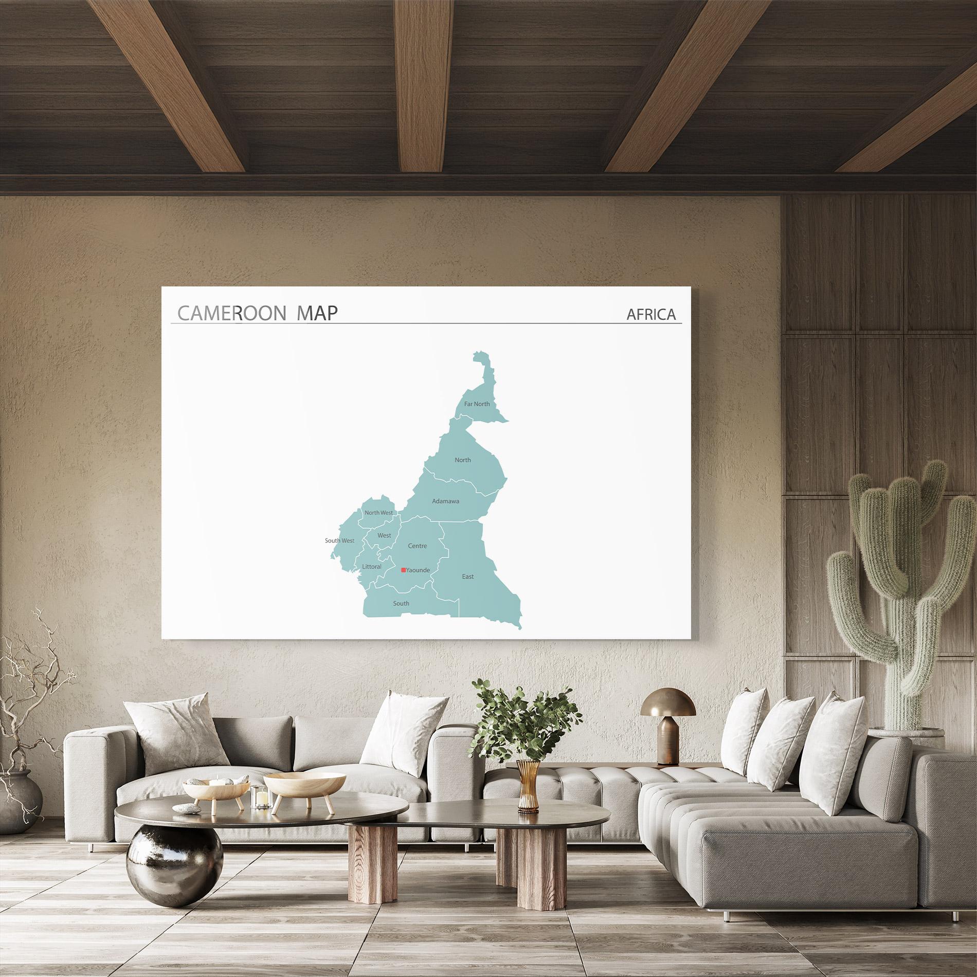 Üvegkép Cameroon Map mockup 8