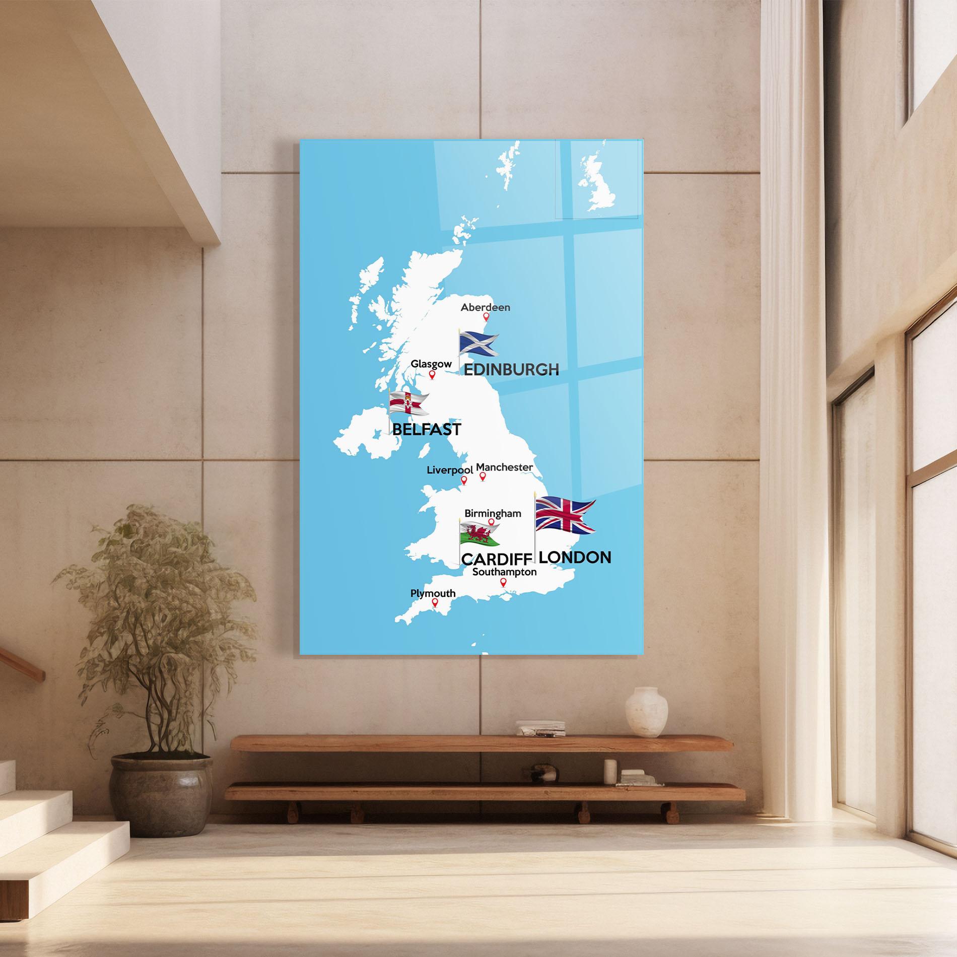 Üvegkép England Map mockup 8