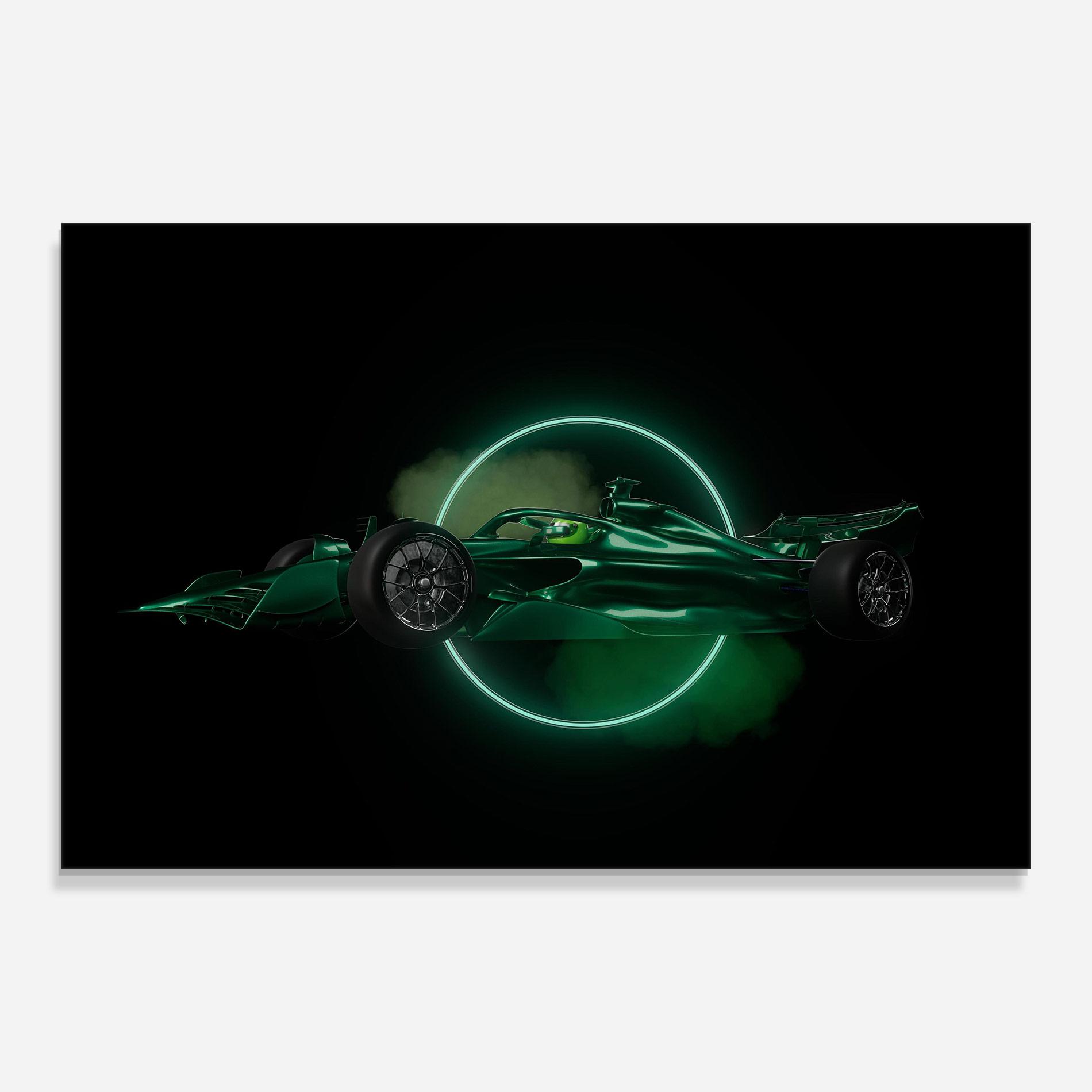 Üvegkép Green Racing Car mockup 0