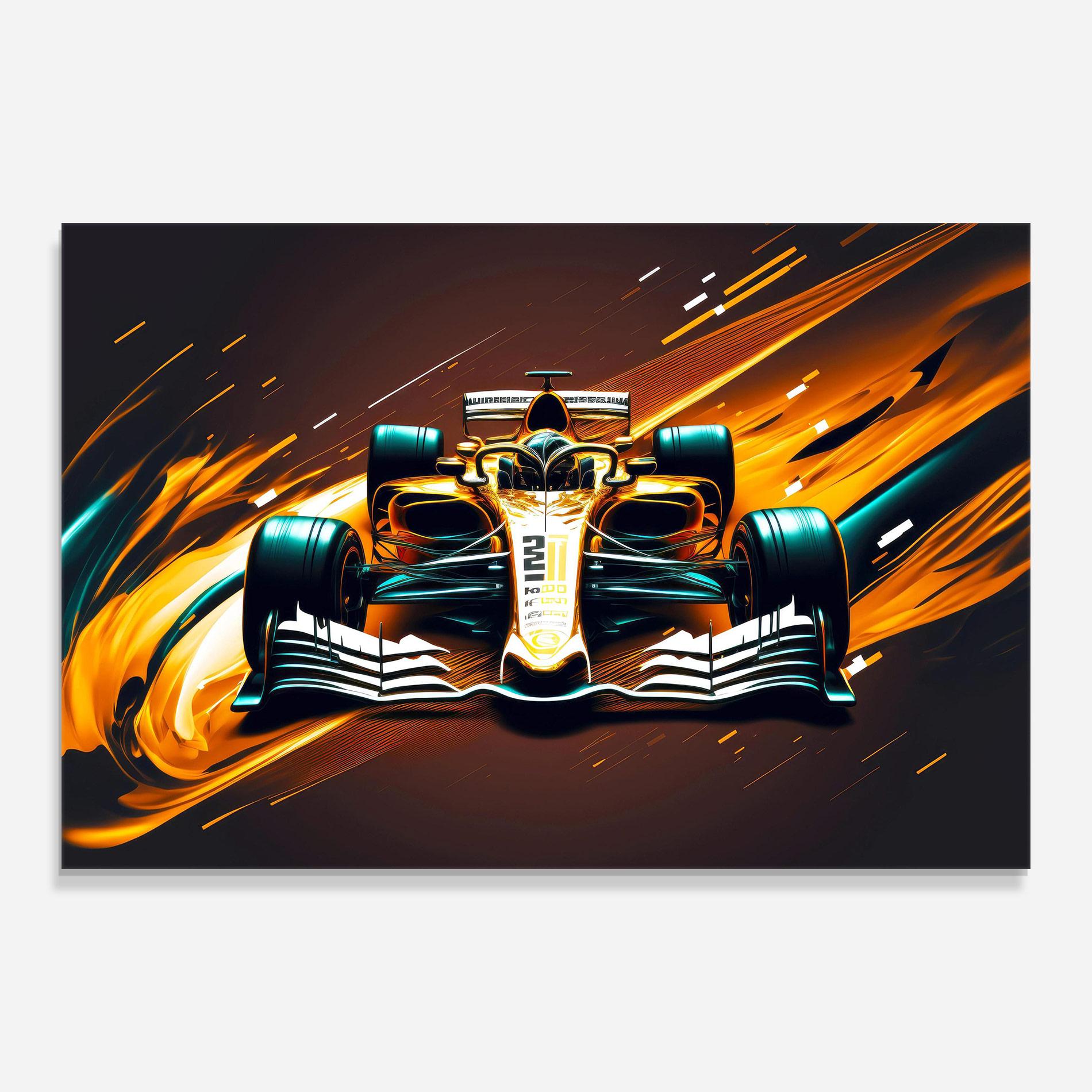 Üvegkép Orange Racing Car mockup 0