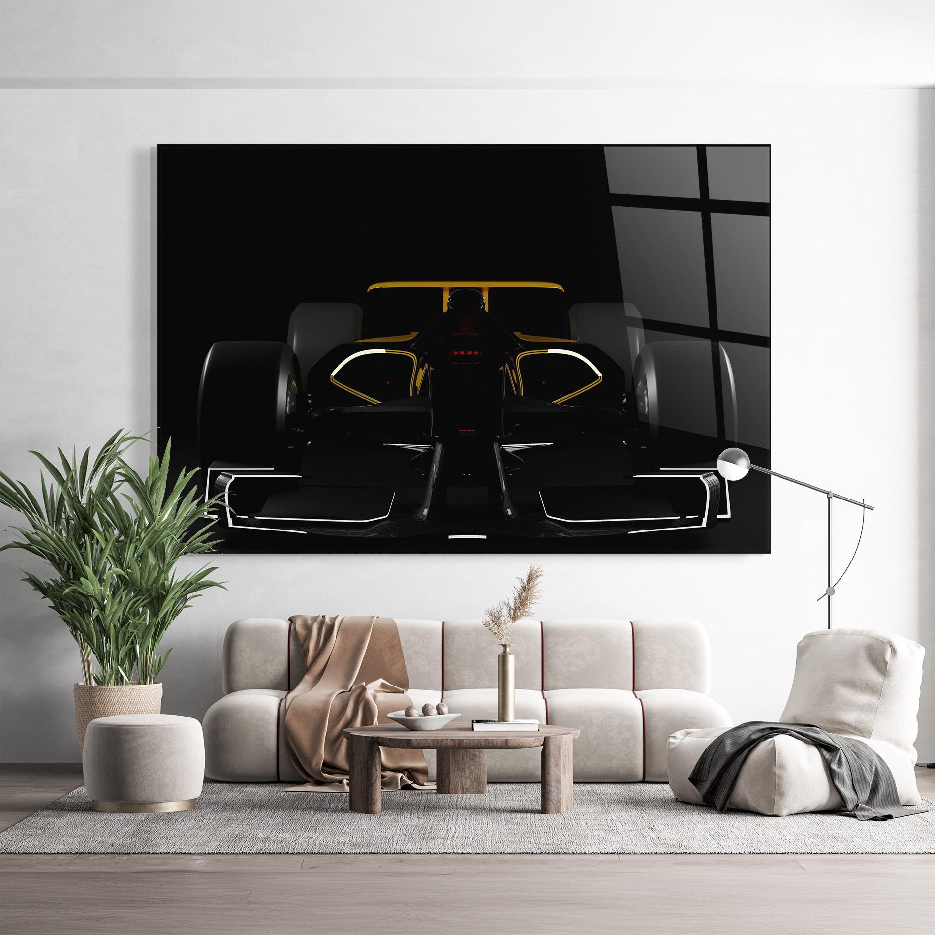 Üvegkép Dark F1 Car mockup 9