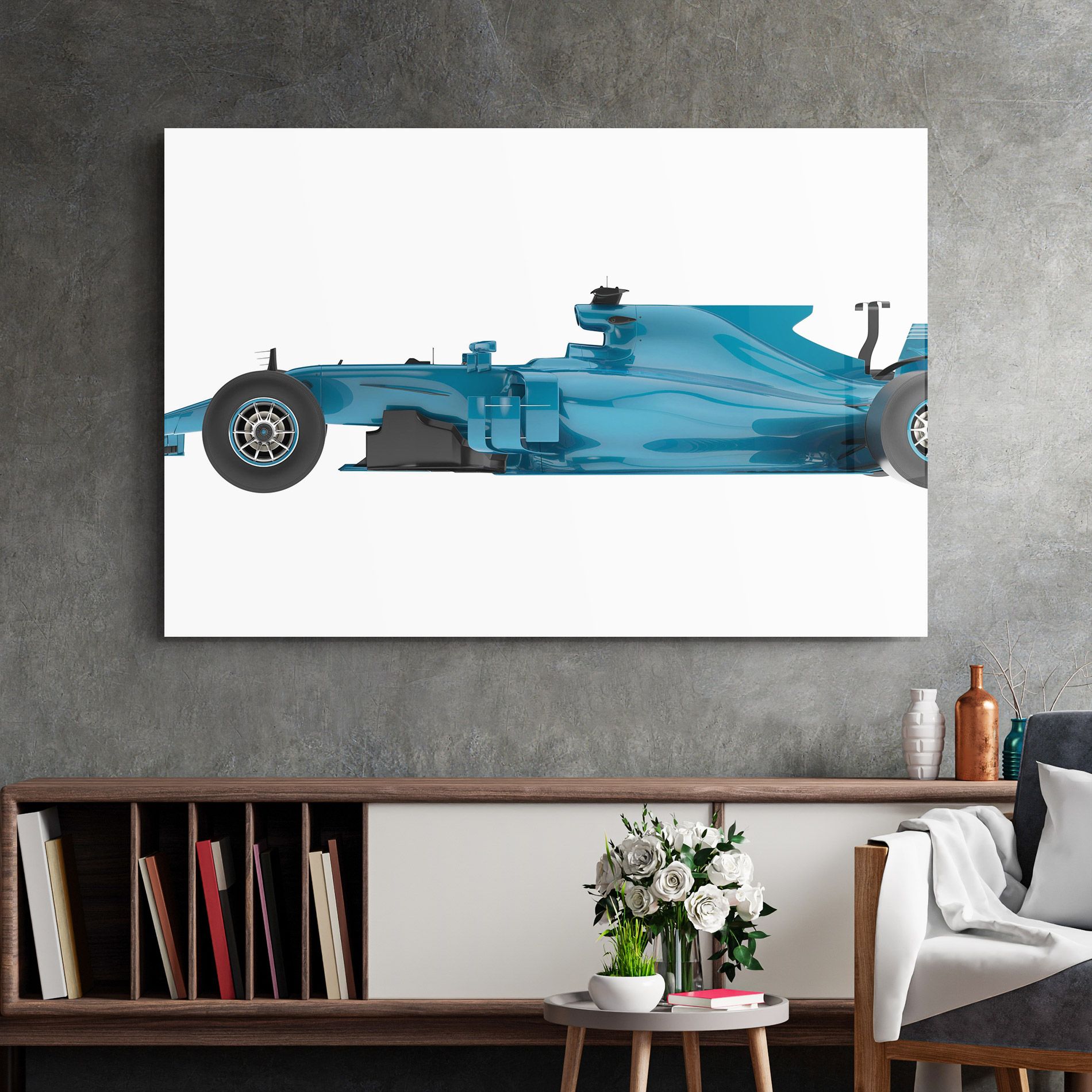 Blue F1 Toy mockup 2