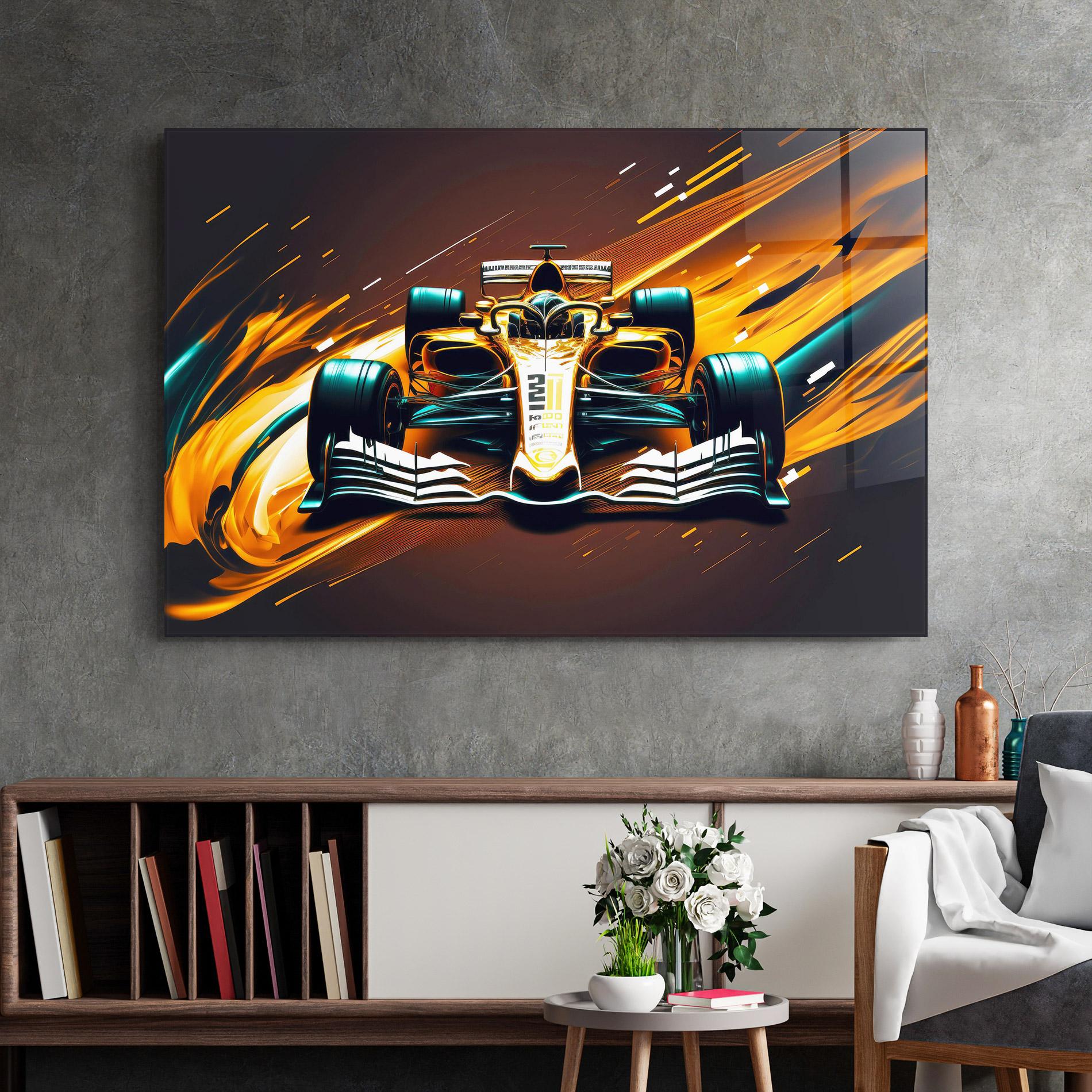 Üvegkép Orange Racing Car mockup 2