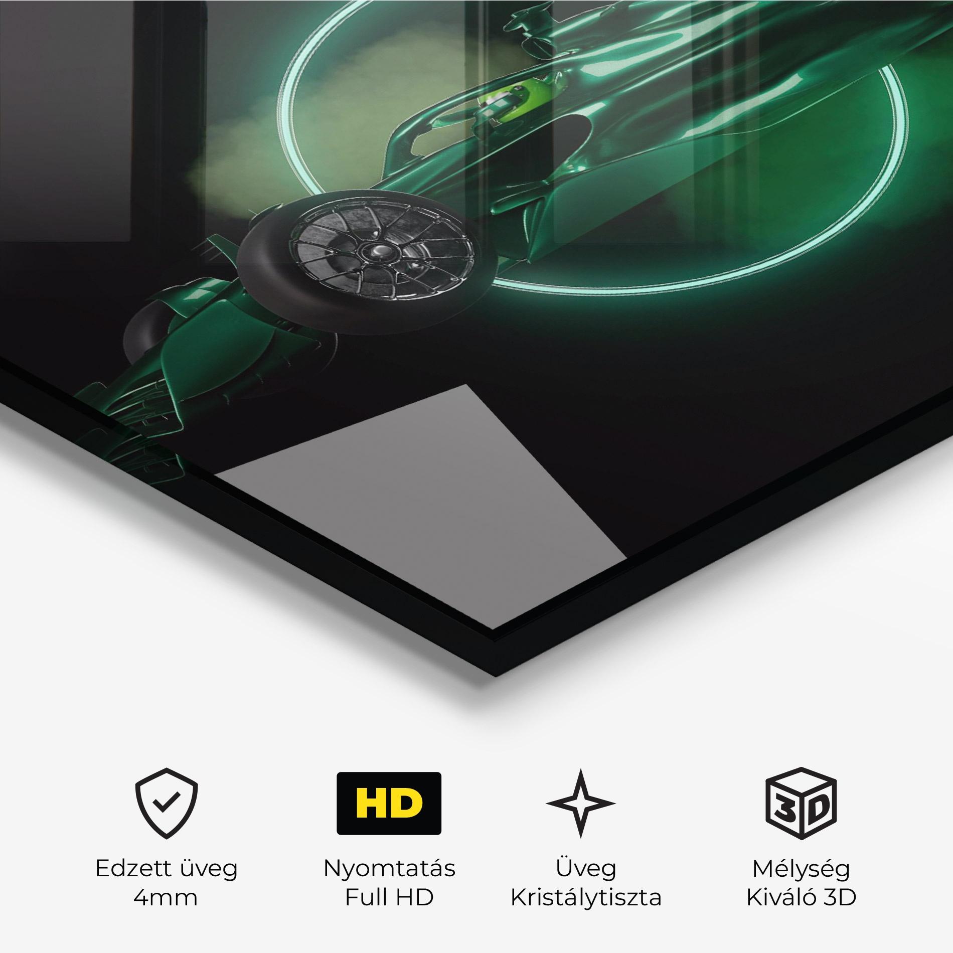 Üvegkép Green Racing Car mockup 3