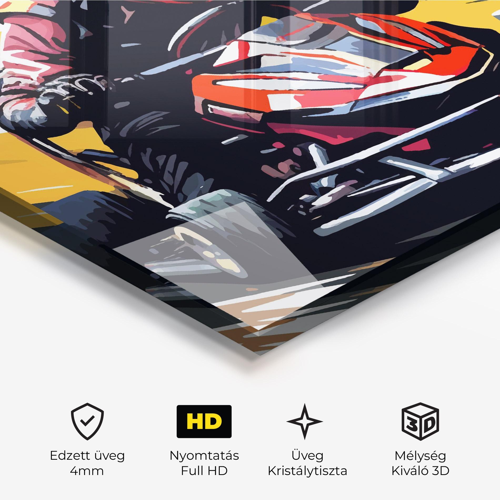 Üvegkép Red Race F1 Car mockup 3
