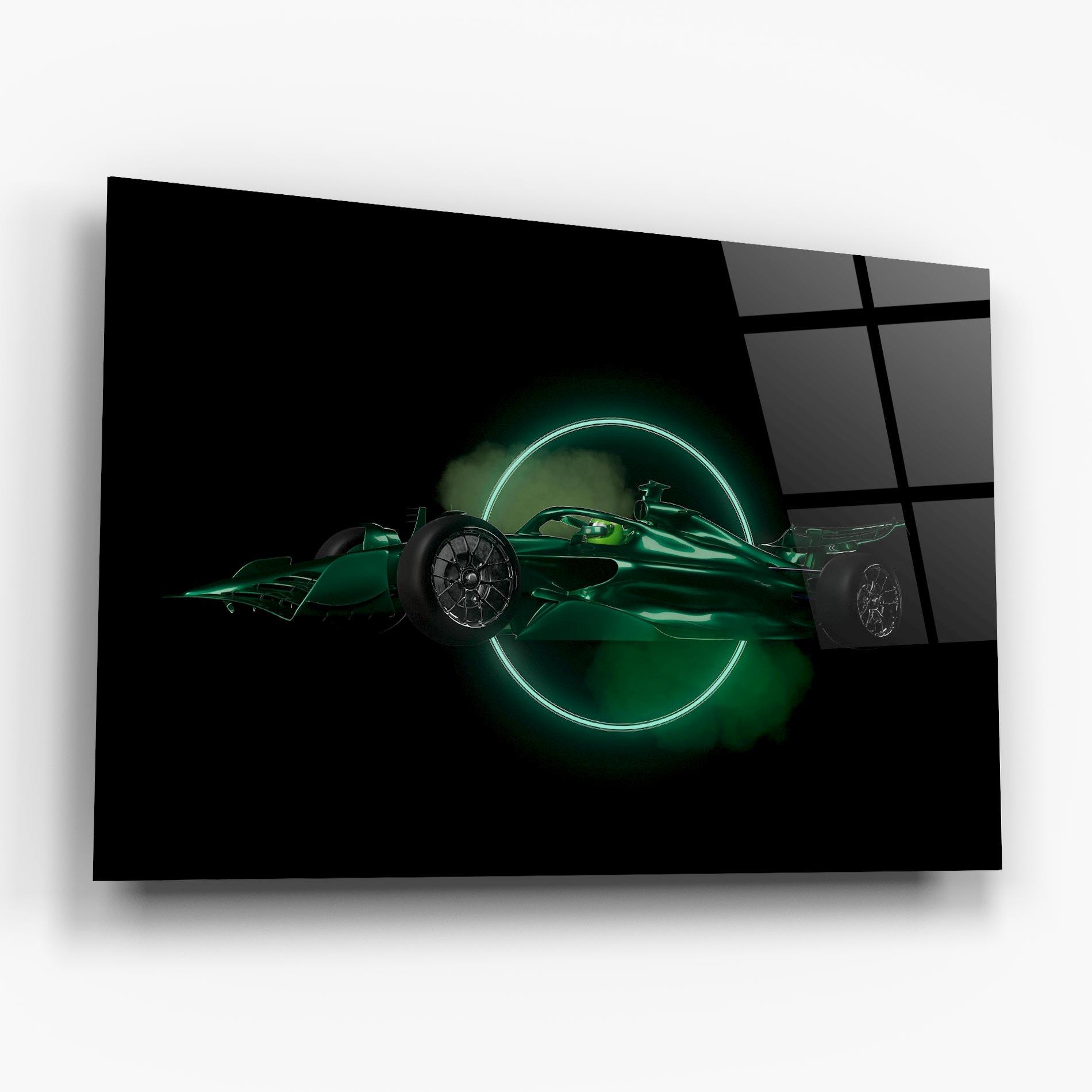 Üvegkép Green Racing Car mockup 6