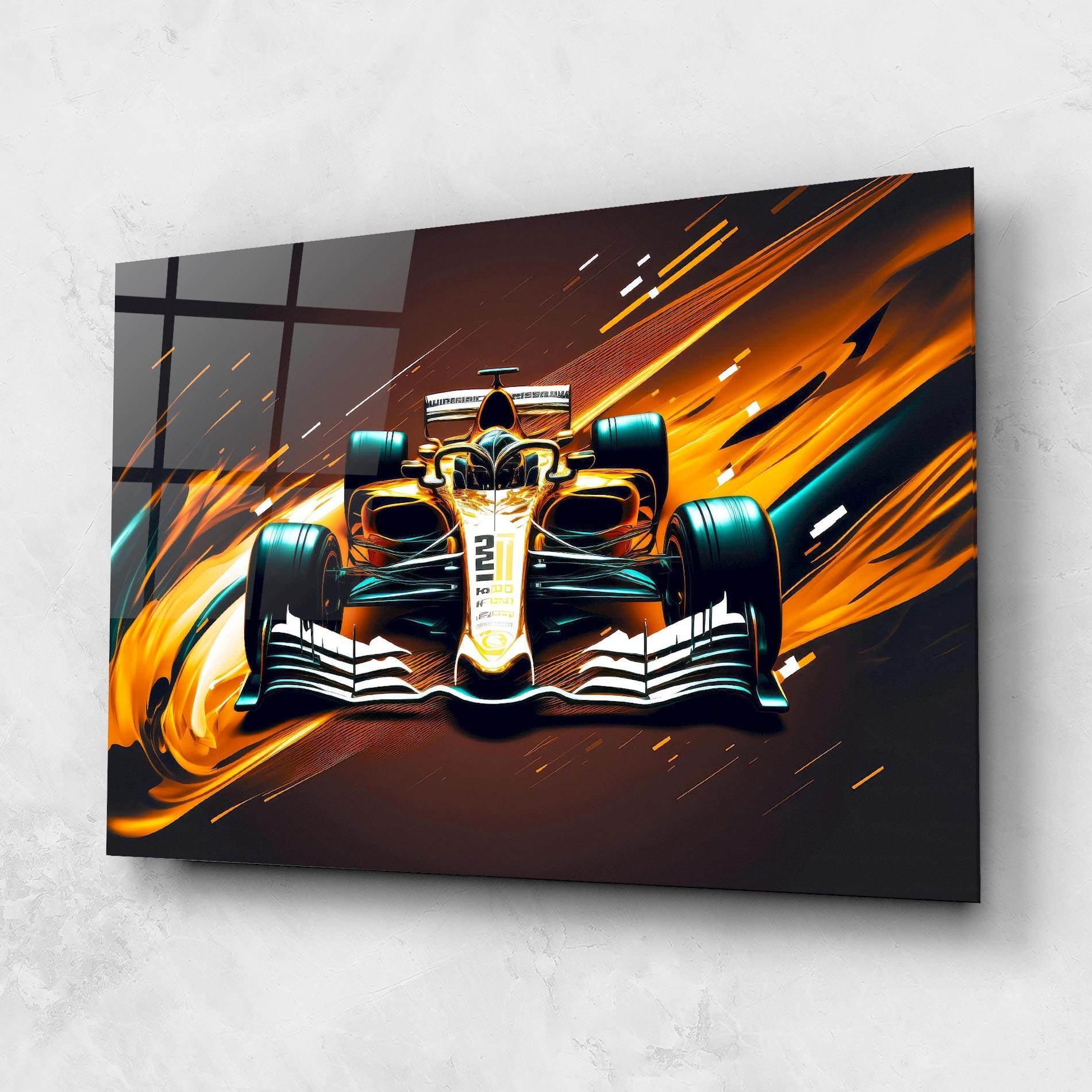 Üvegkép Orange Racing Car mockup 1