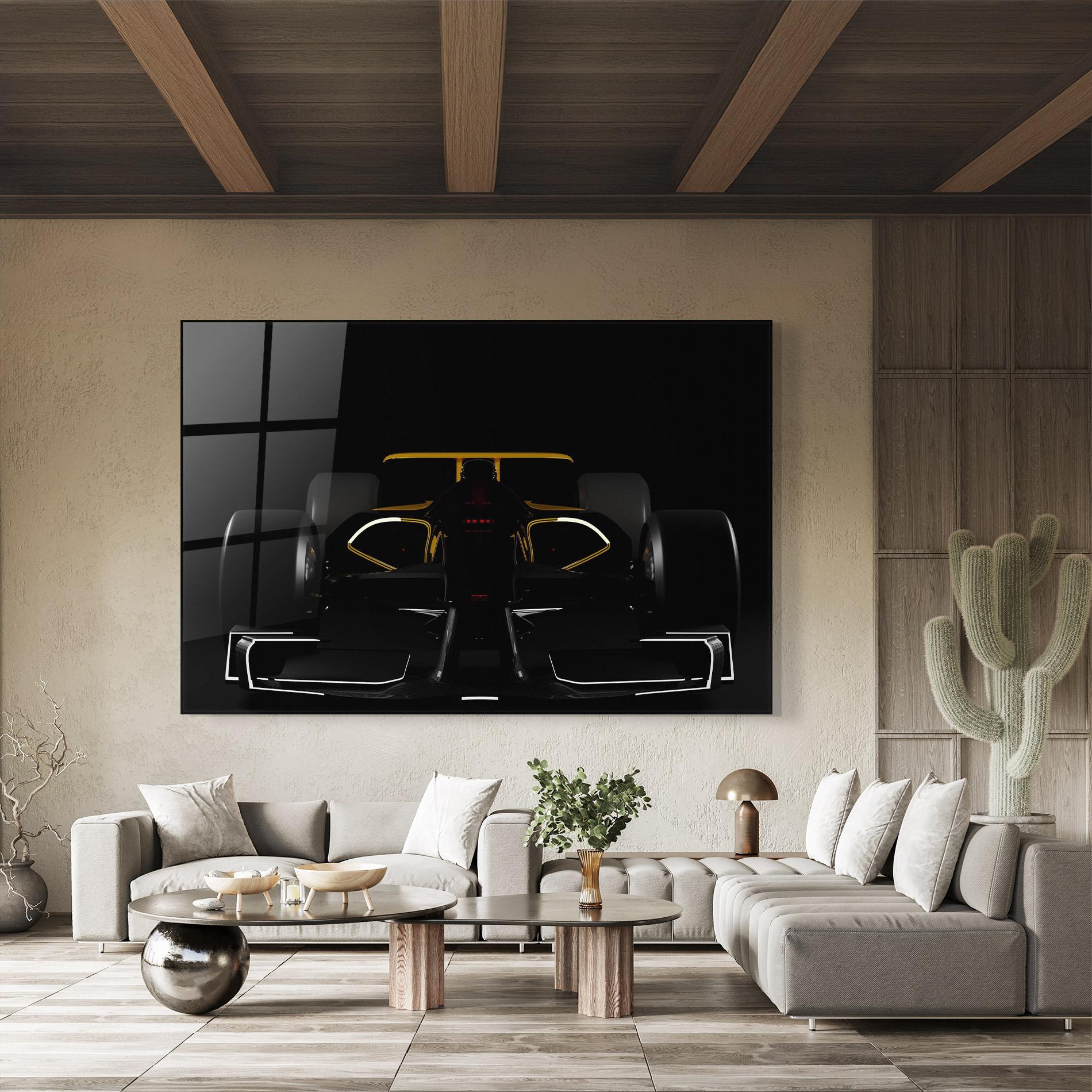 Üvegkép Dark F1 Car mockup 8