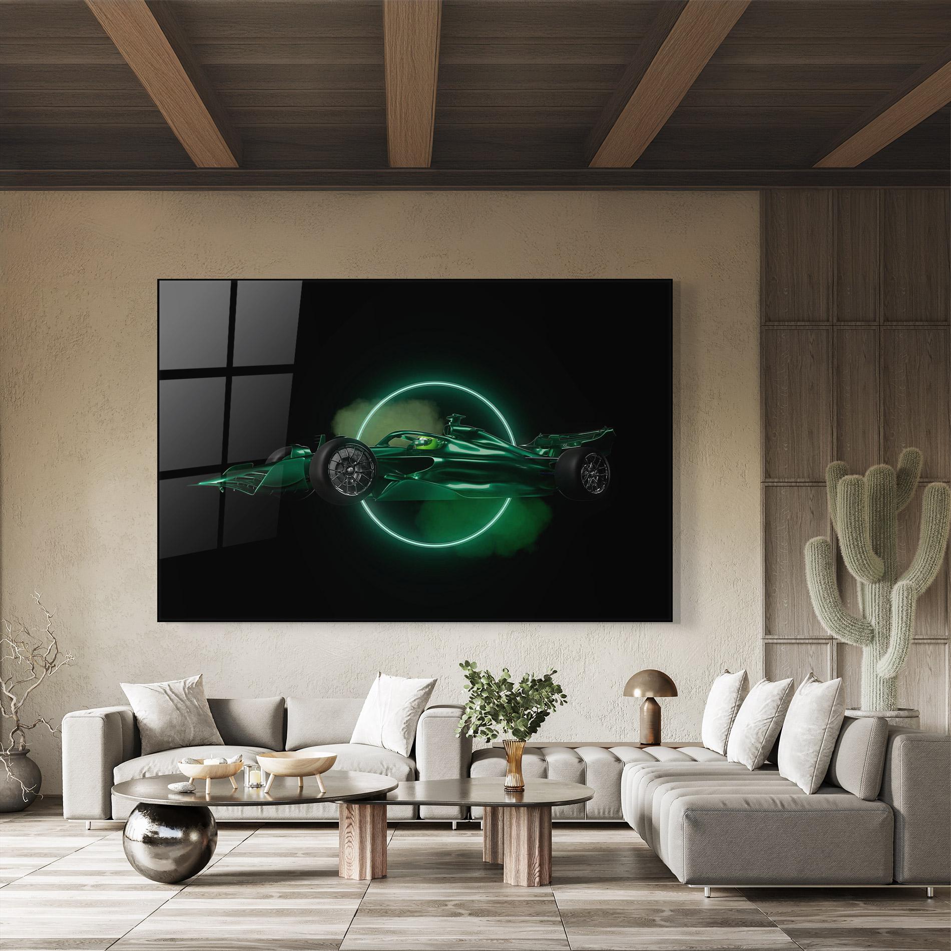 Üvegkép Green Racing Car mockup 8