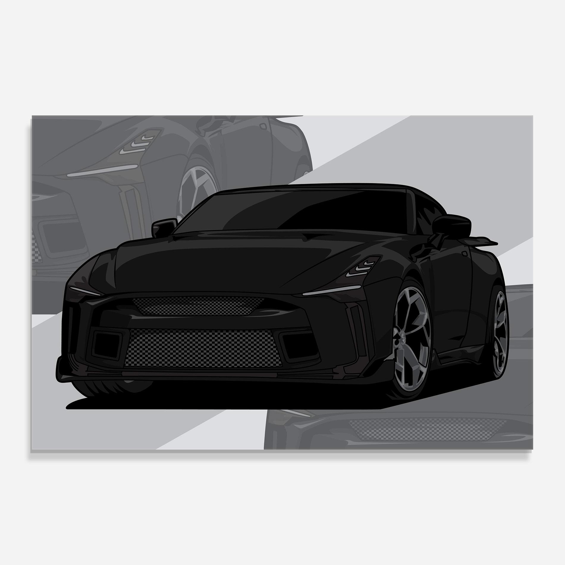 Üvegkép Black Strong Car mockup 0