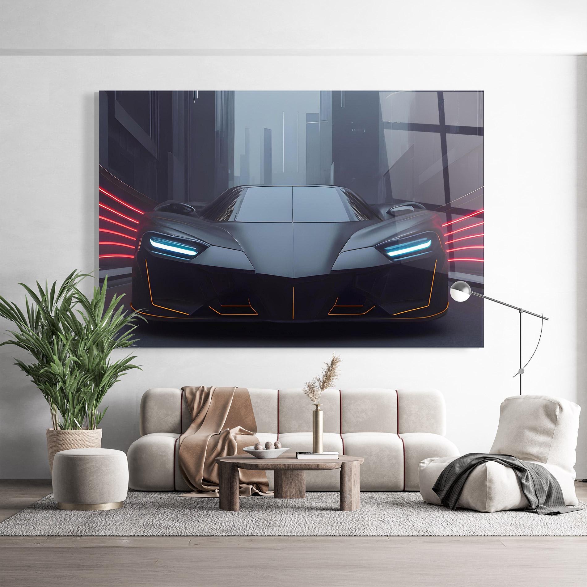 Üvegkép Back Futuristic Hypercar mockup 9