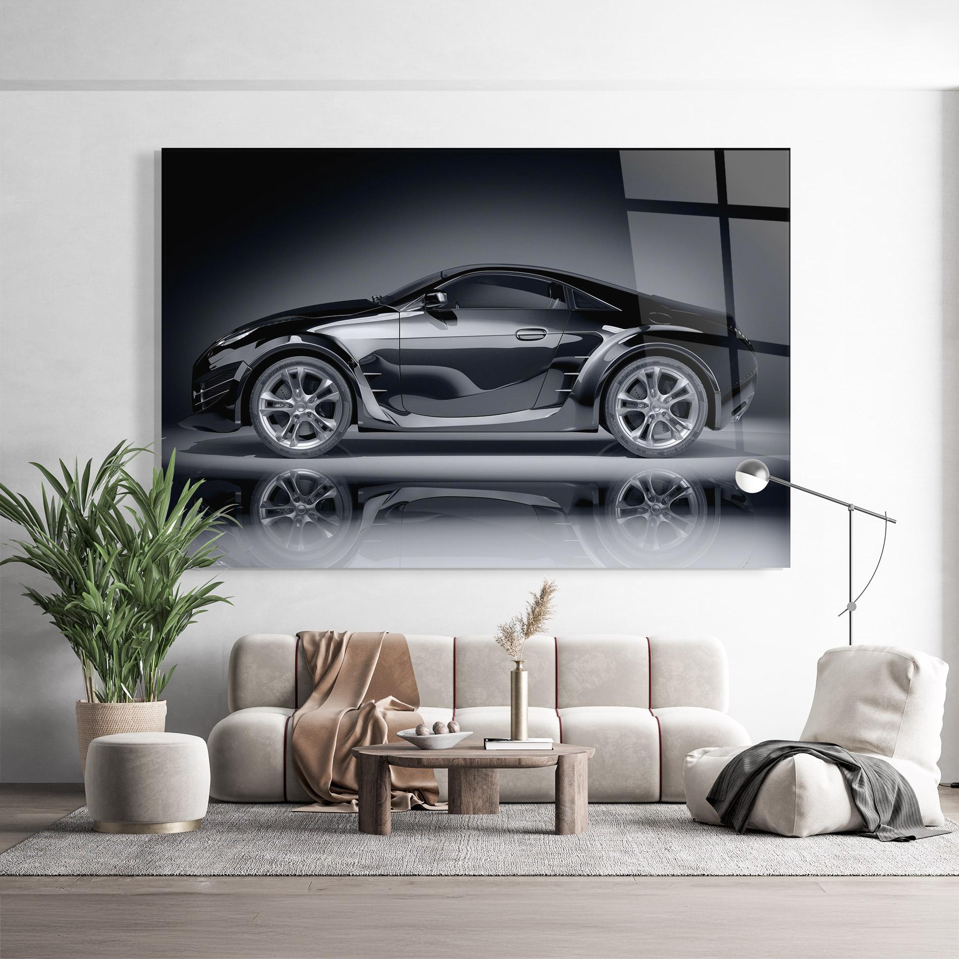 Üvegkép Black Shadow Car mockup 9