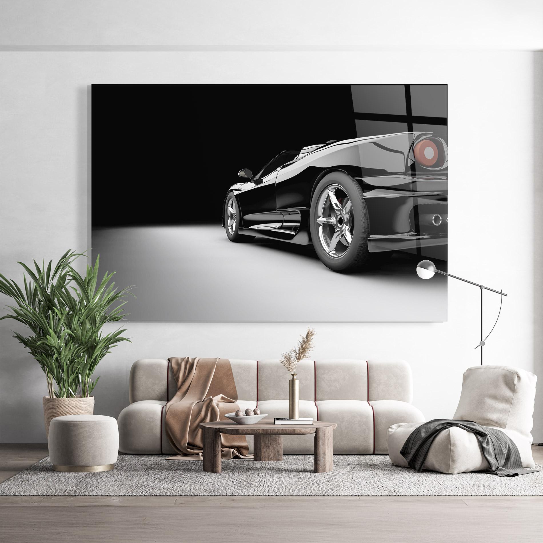 Üvegkép Black Sport Car mockup 9