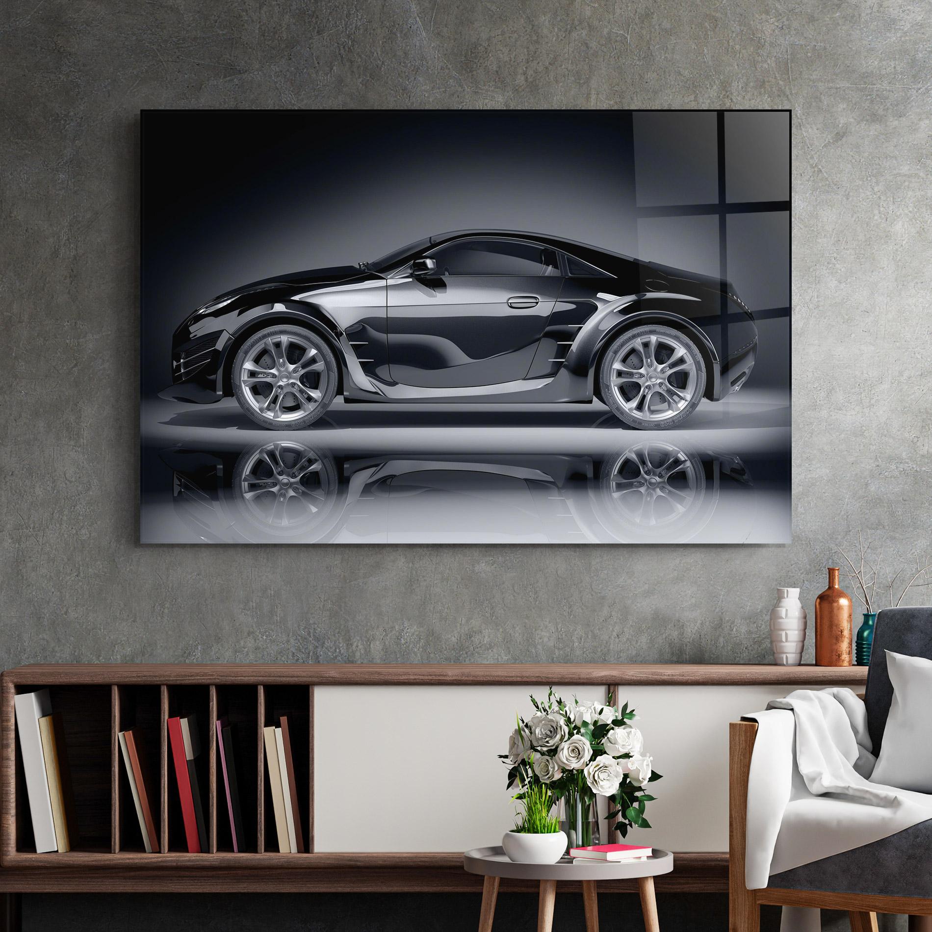 Üvegkép Black Shadow Car mockup 2