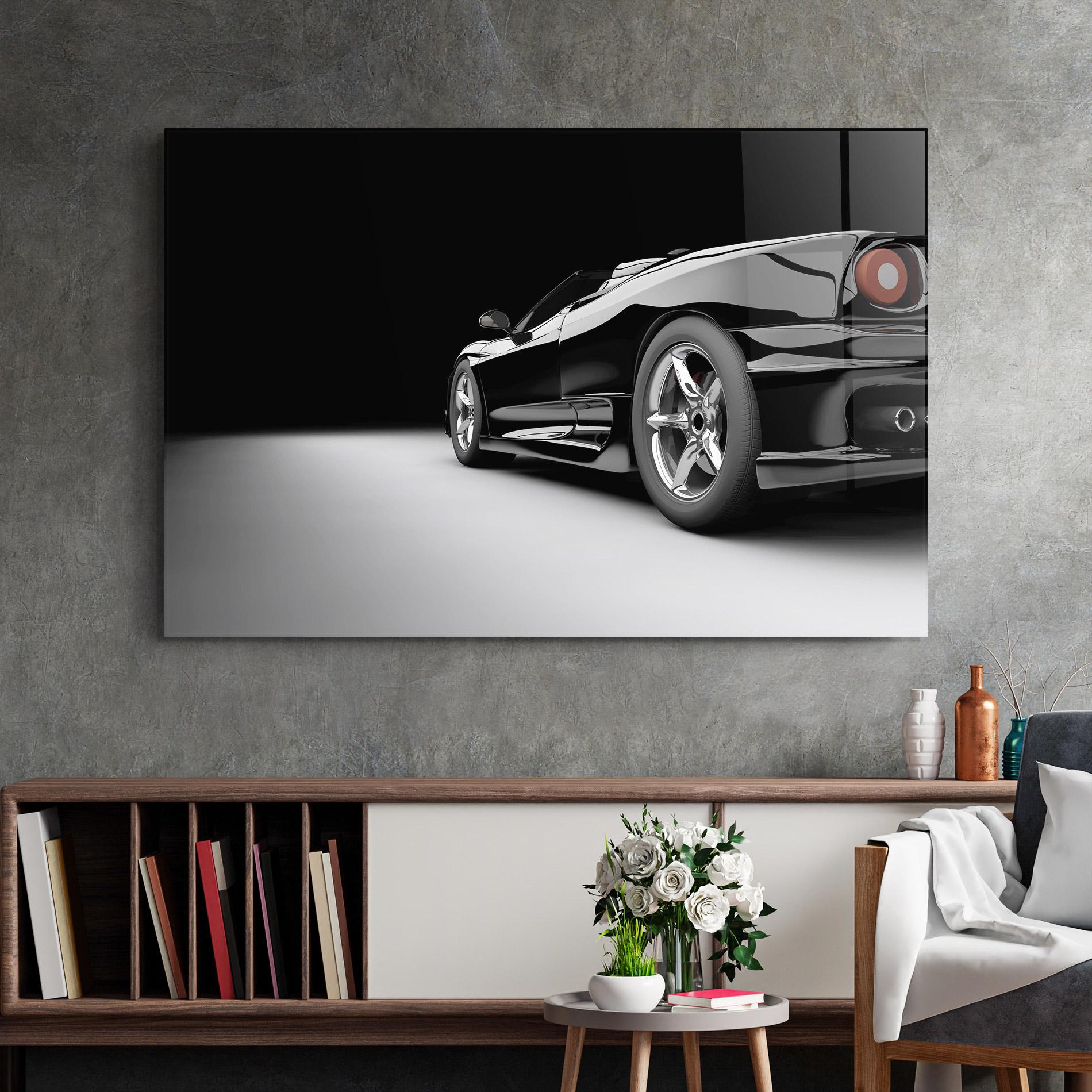Üvegkép Black Sport Car mockup 2