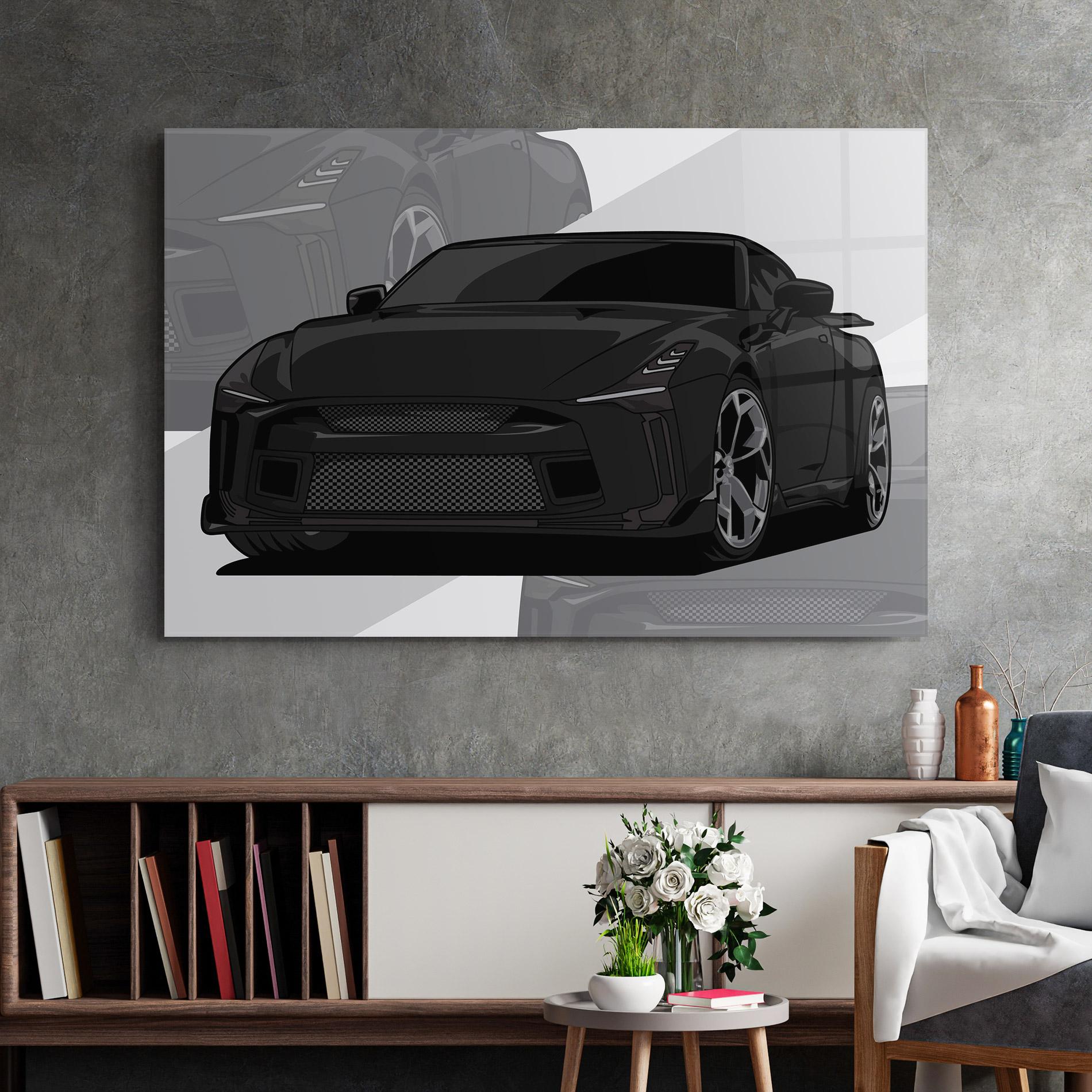 Üvegkép Black Strong Car mockup 2