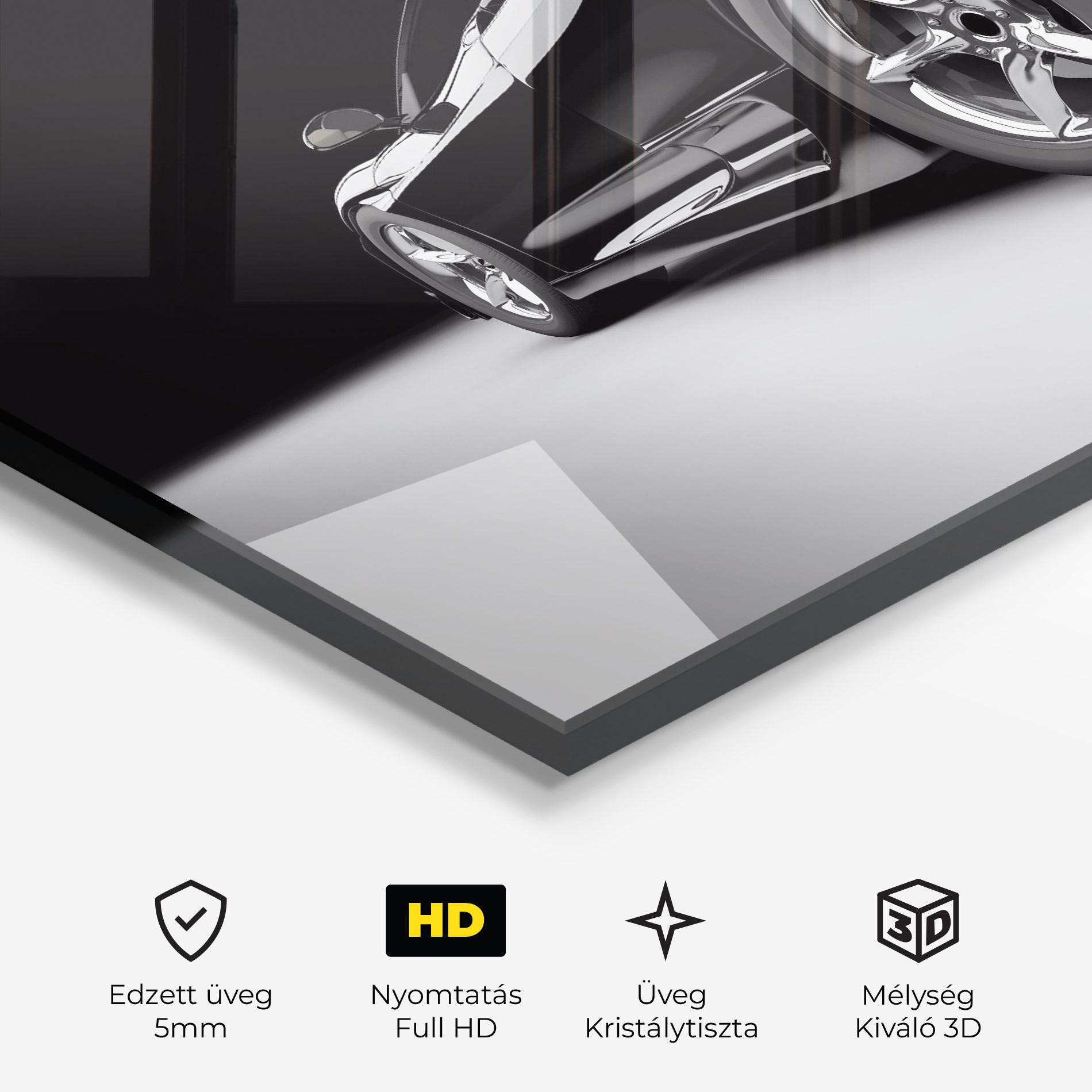 Üvegkép Black Sport Car mockup 3