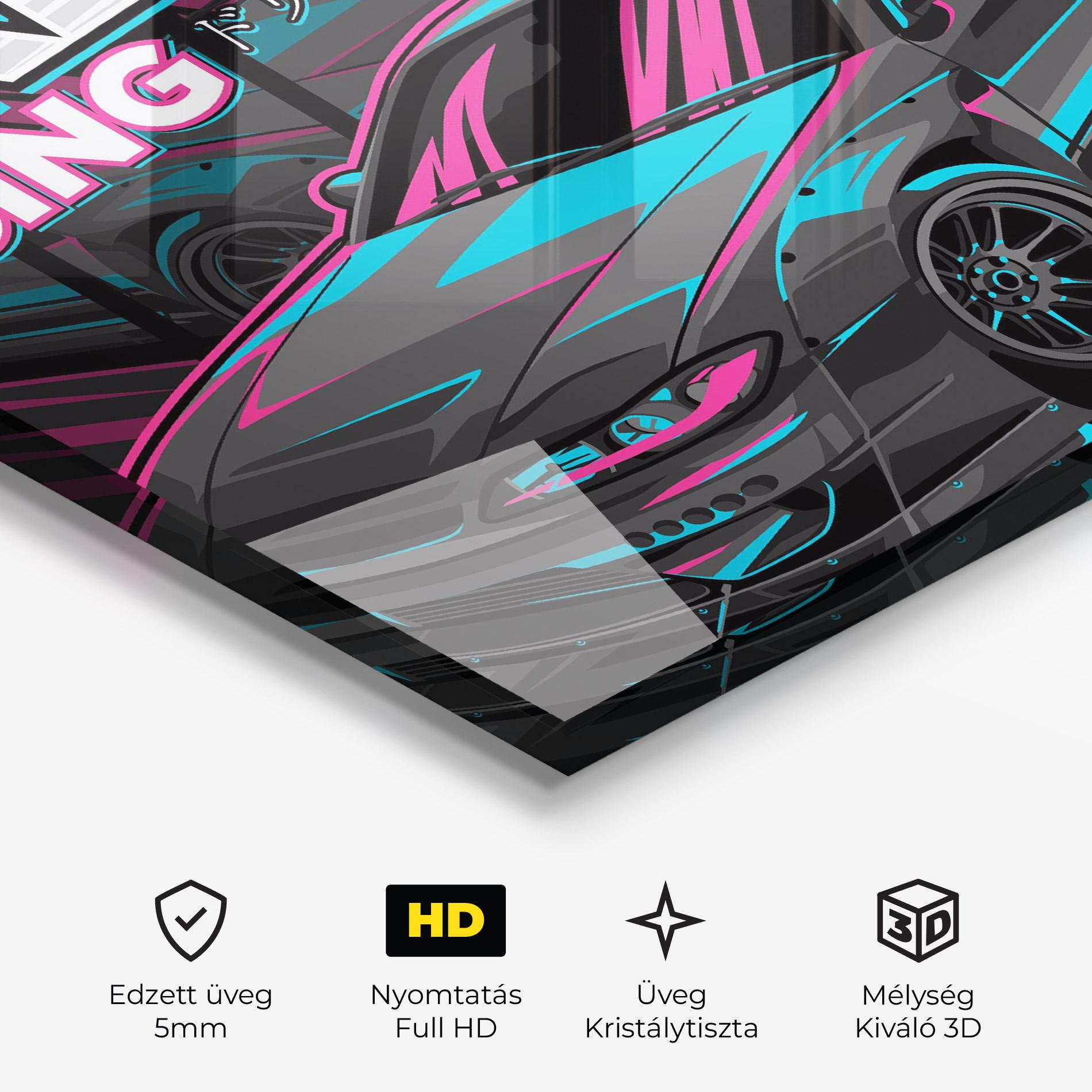 Üvegkép Drift Grey Car mockup 3
