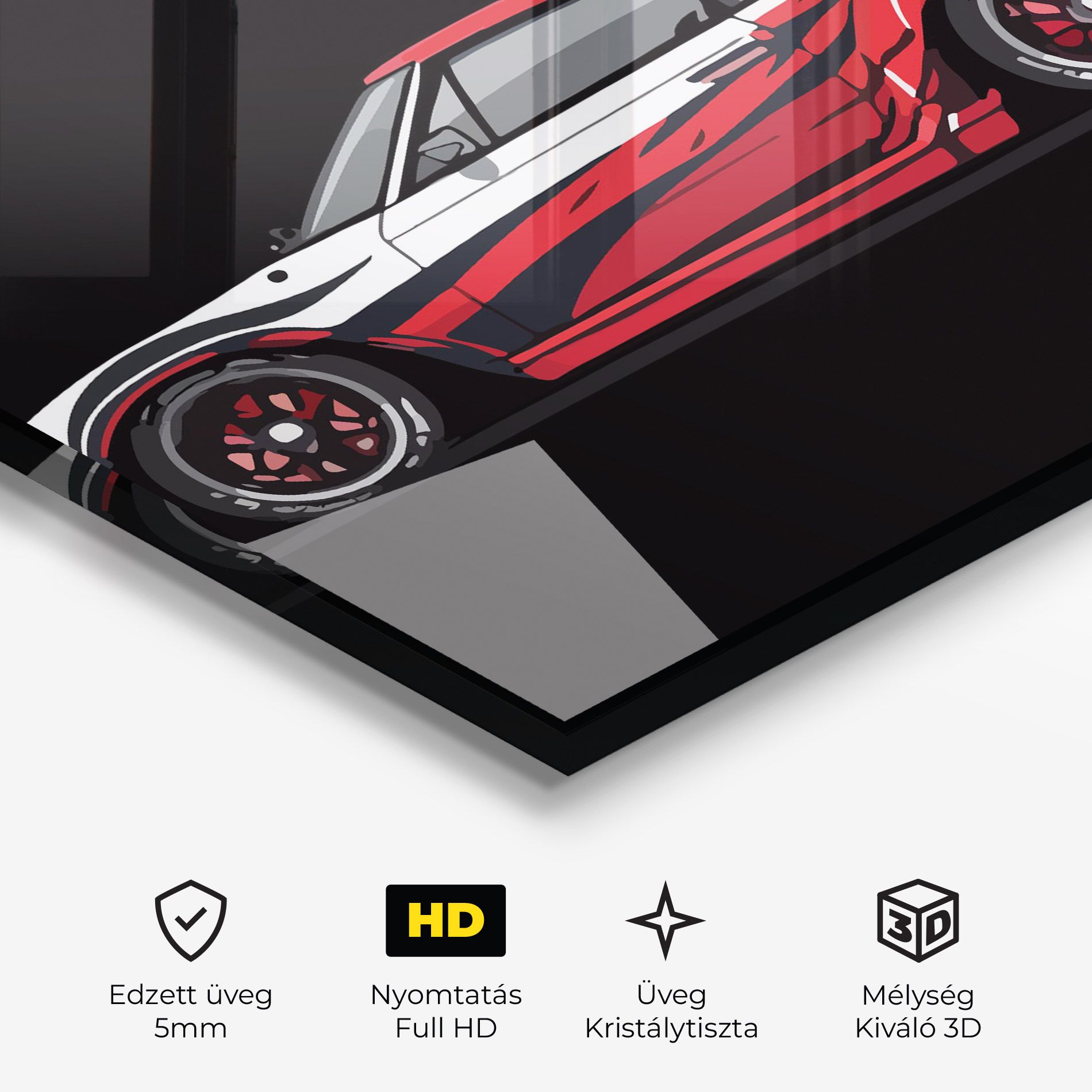 Red White Sport Car mockup 3