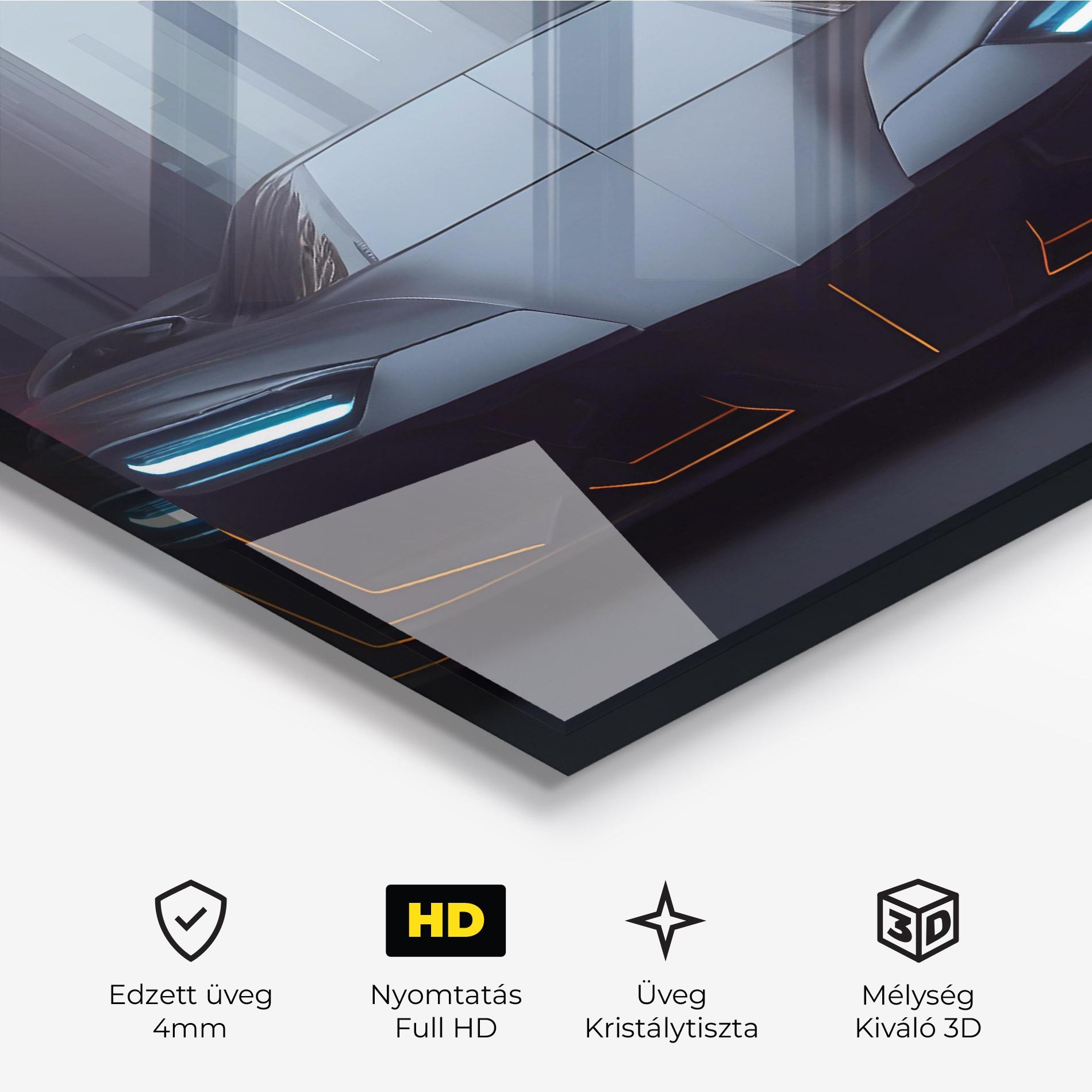 Üvegkép Back Futuristic Hypercar mockup 3
