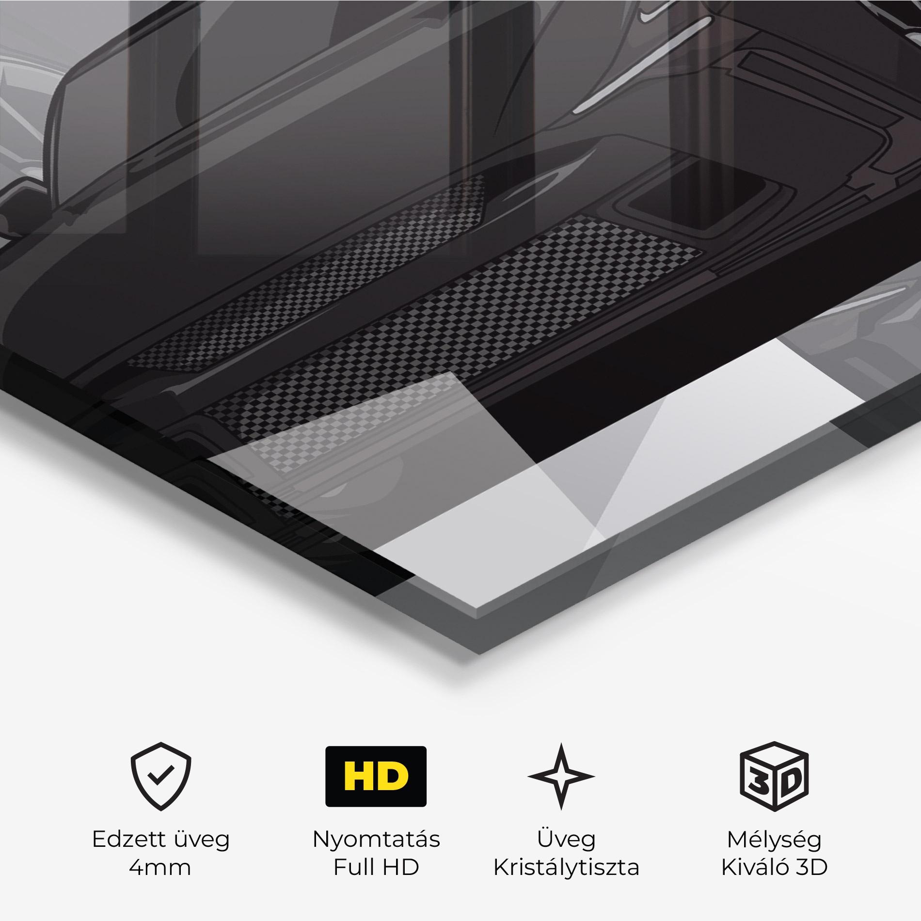 Üvegkép Black Strong Car mockup 3