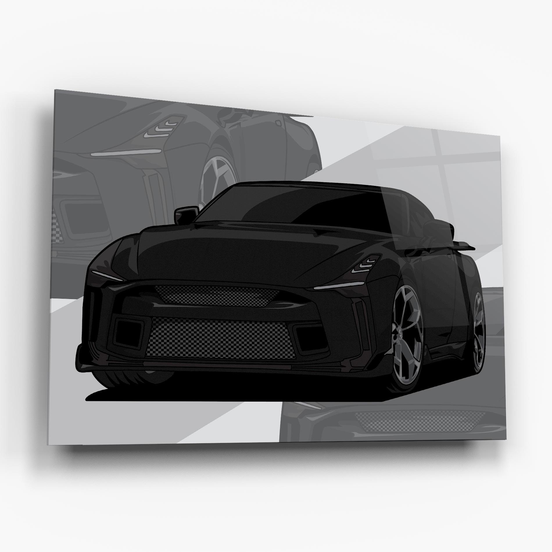 Üvegkép Black Strong Car mockup 6