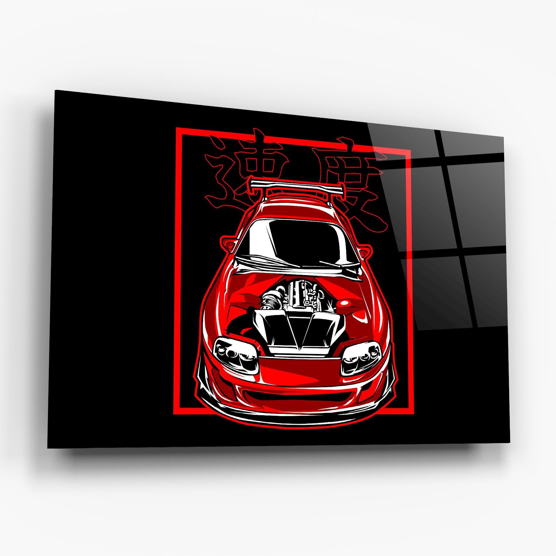 Üvegkép Japanese Red Car mockup 6