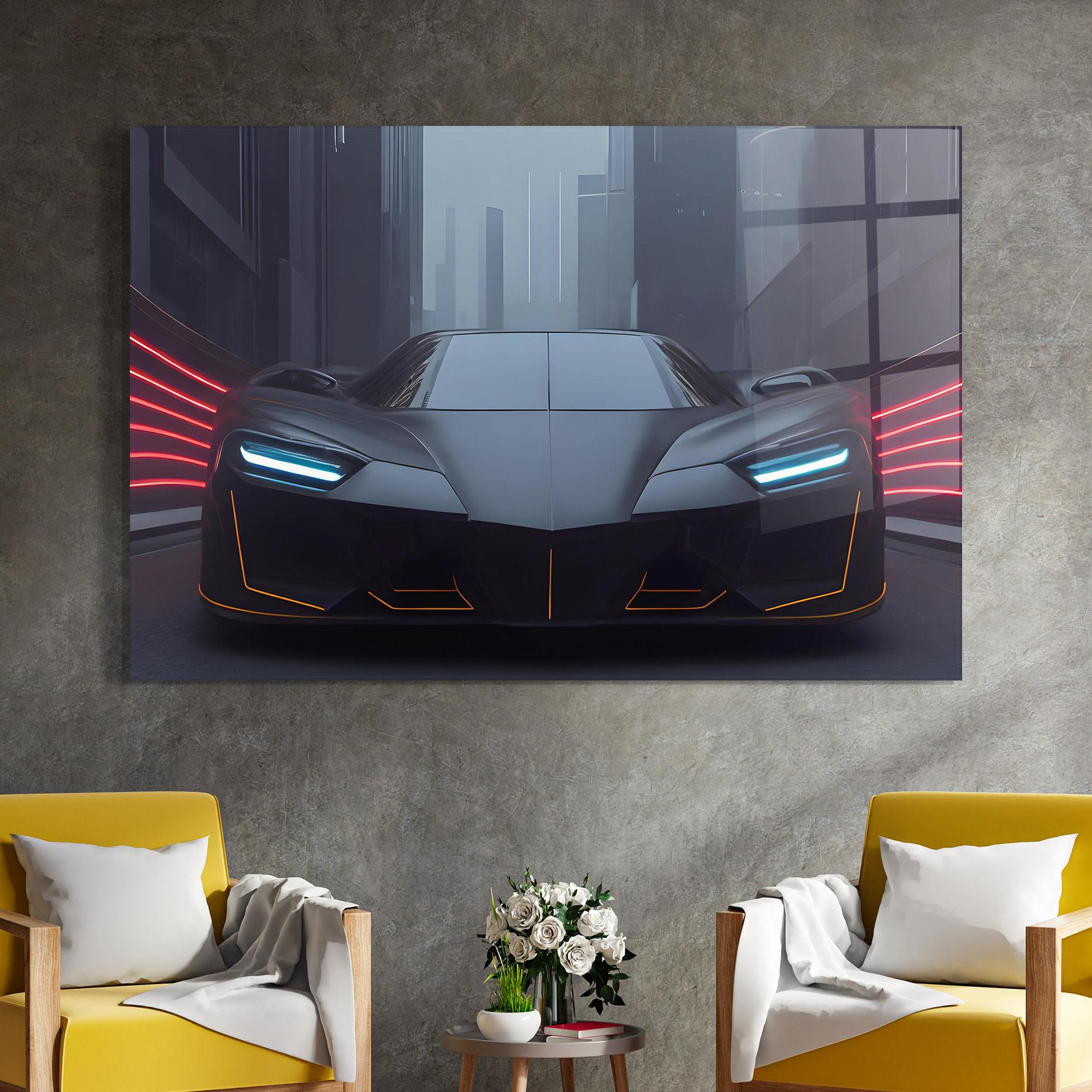 Üvegkép Back Futuristic Hypercar mockup 4