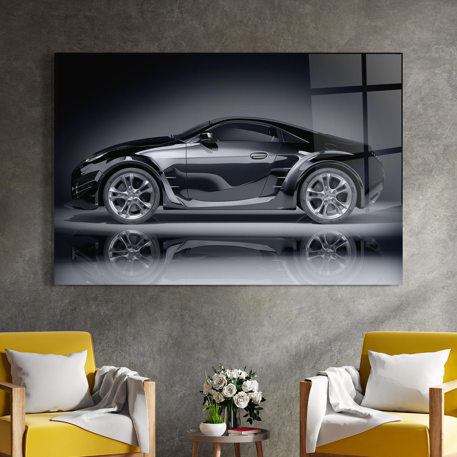 Üvegkép Black Shadow Car mockup 4