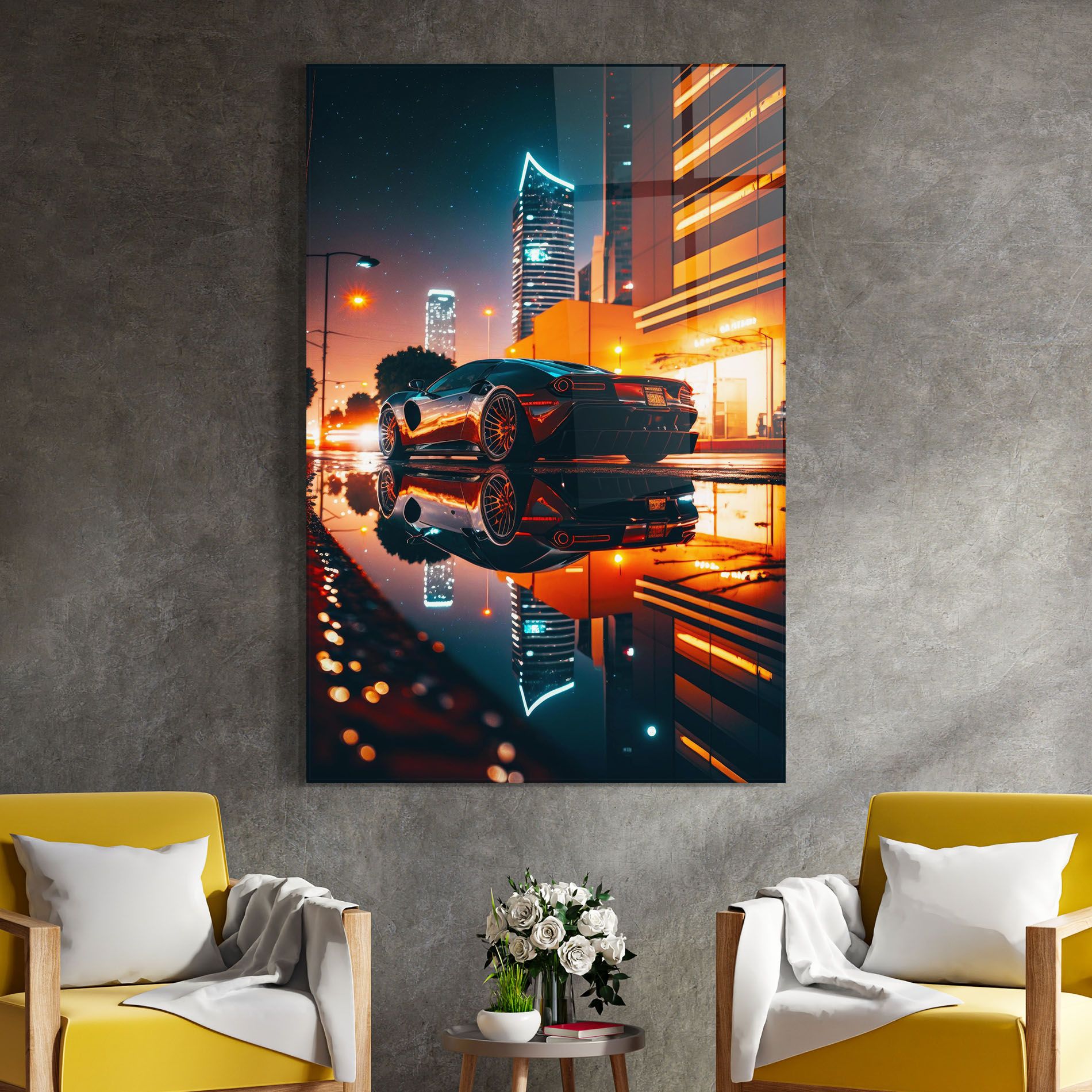 Rainy Sport Car mockup 4