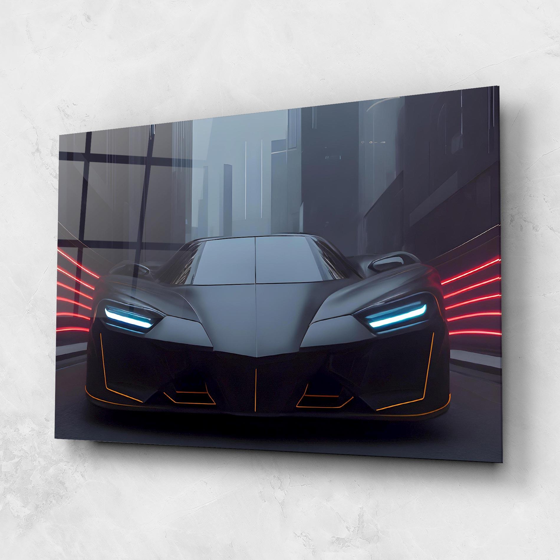 Üvegkép Back Futuristic Hypercar mockup 1