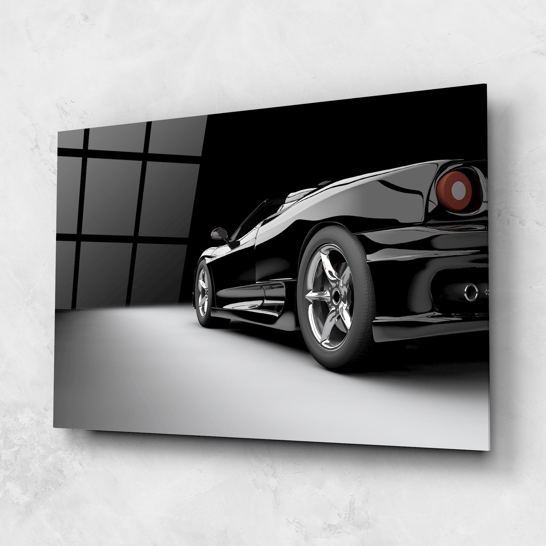 Üvegkép Black Sport Car mockup 1