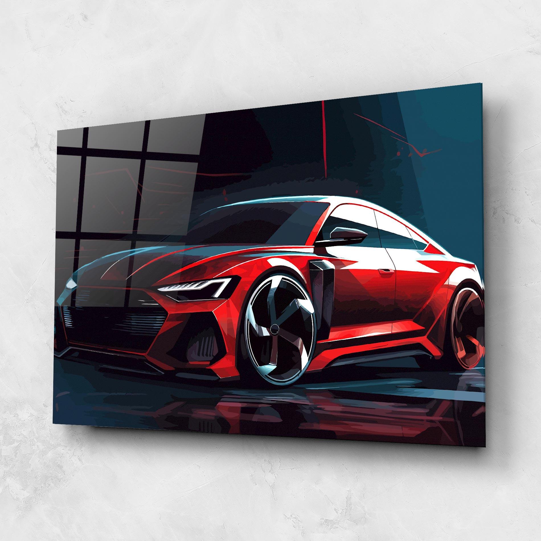 Üvegkép Red Blue Sport Car mockup 1