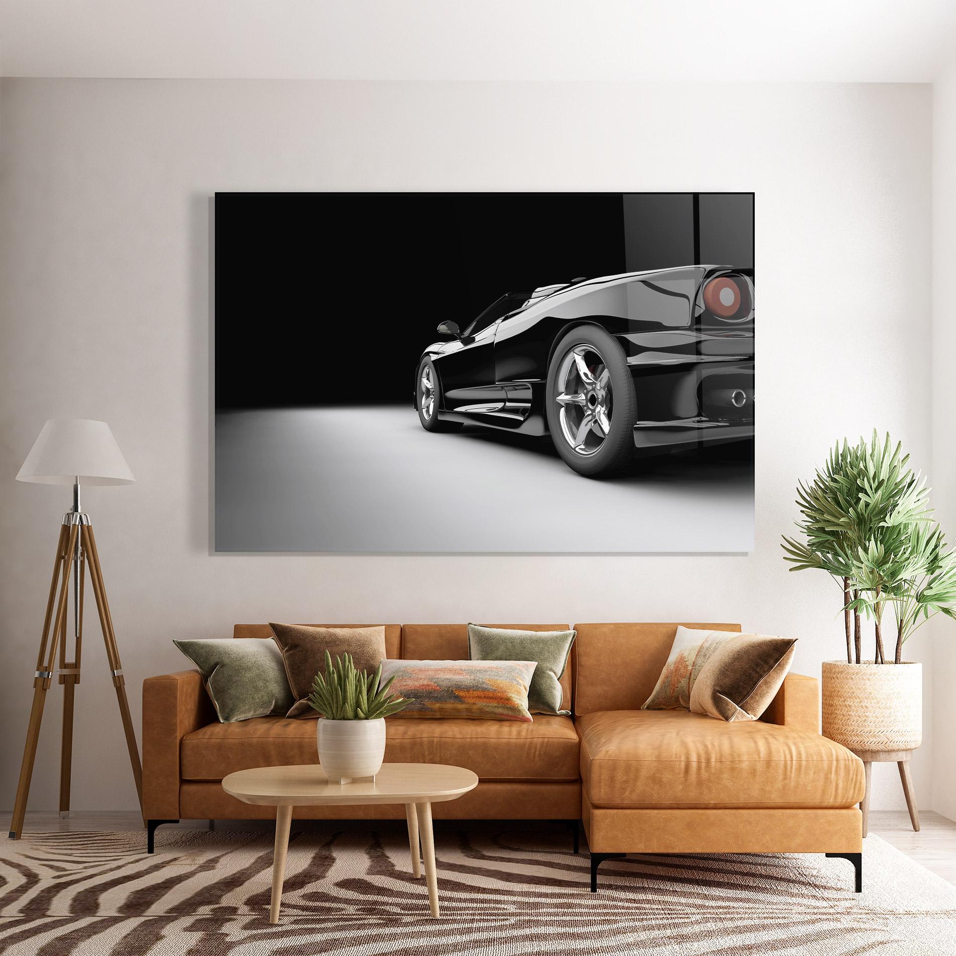 Üvegkép Black Sport Car mockup 7