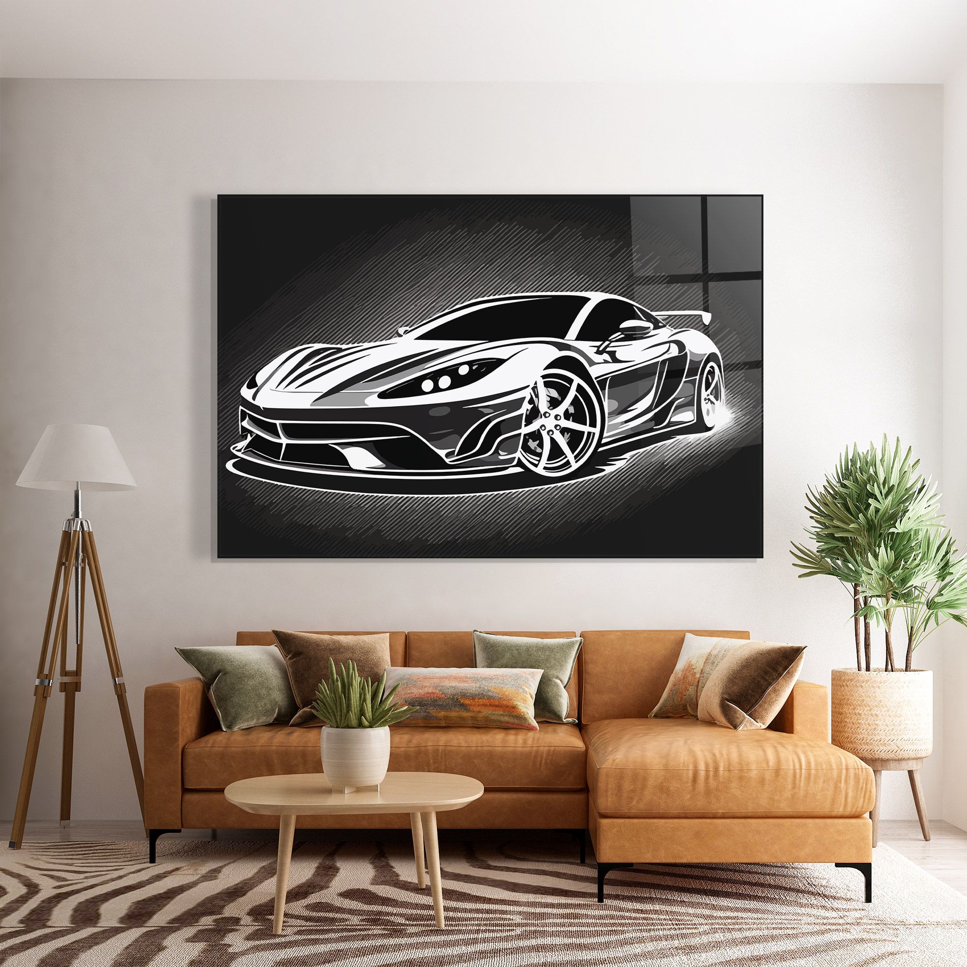 White Sport Car mockup 7