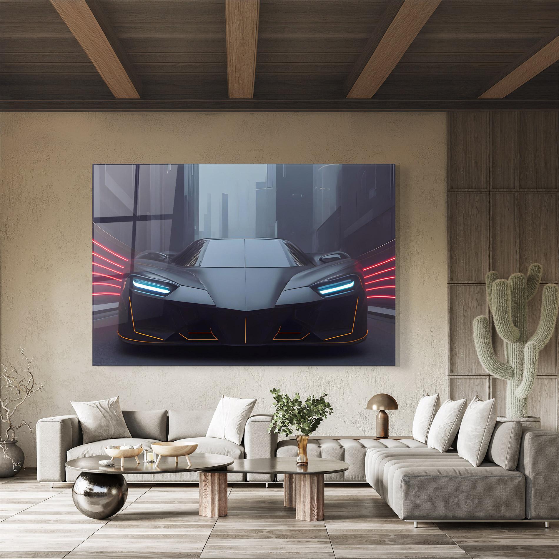 Üvegkép Back Futuristic Hypercar mockup 8