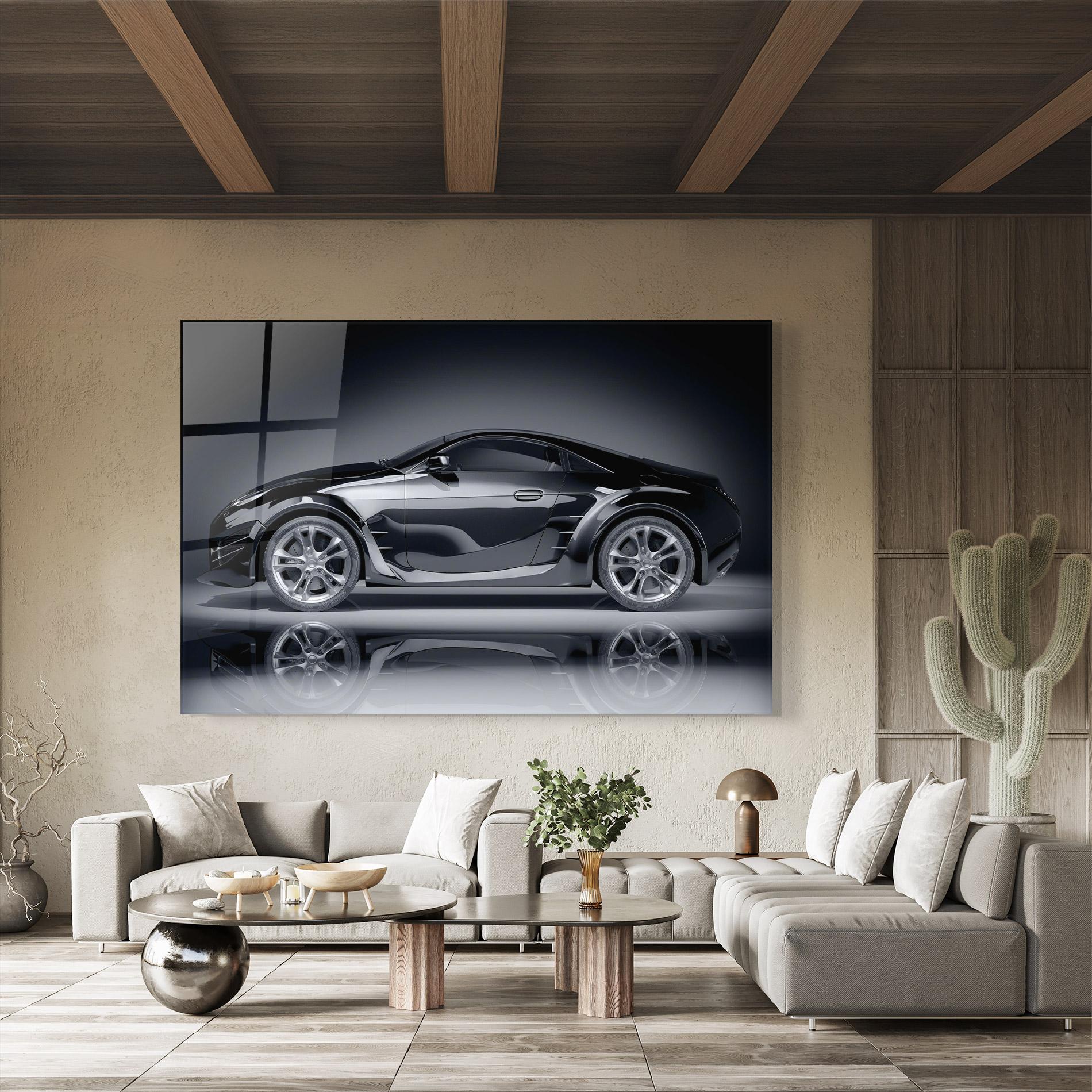 Üvegkép Black Shadow Car mockup 8