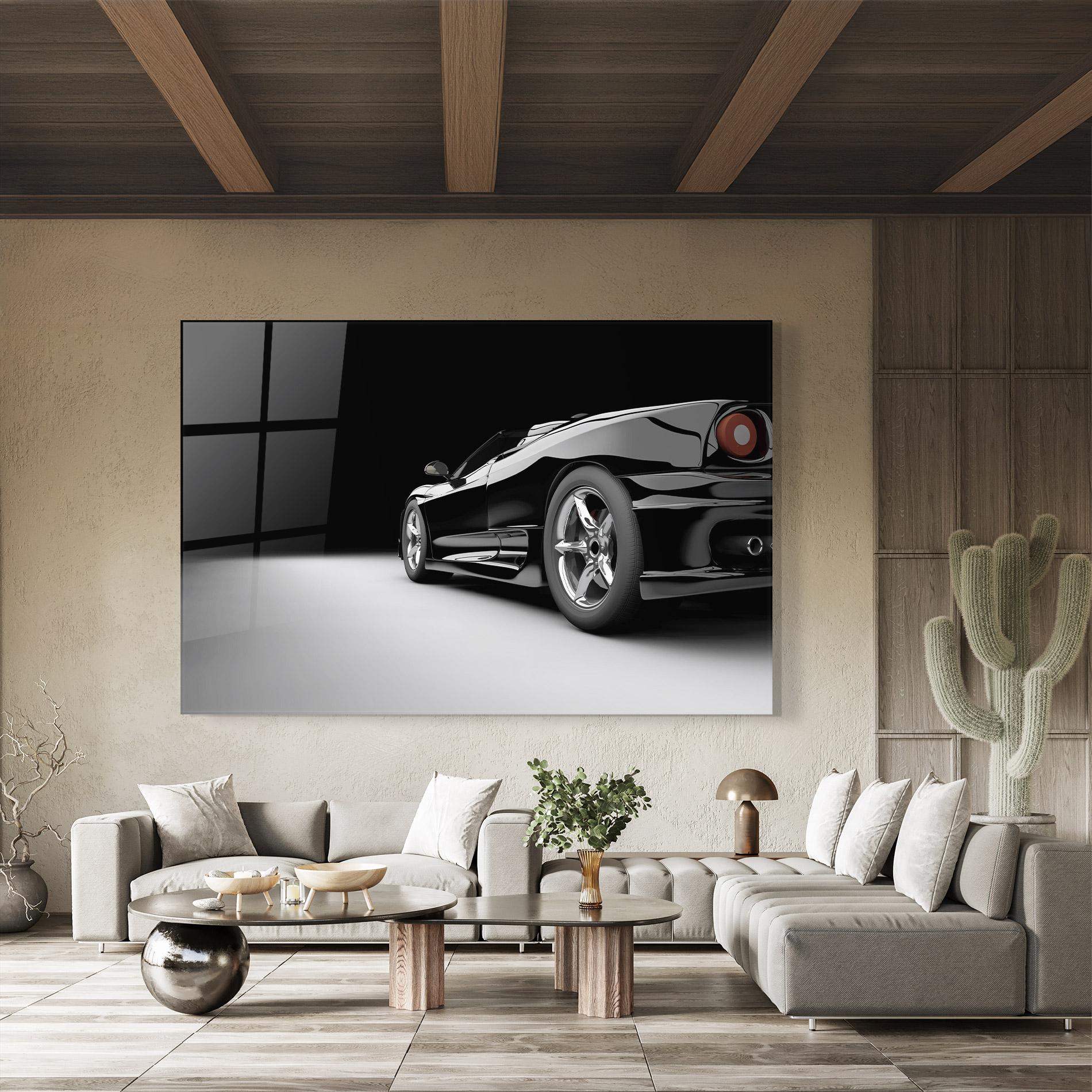 Üvegkép Black Sport Car mockup 8
