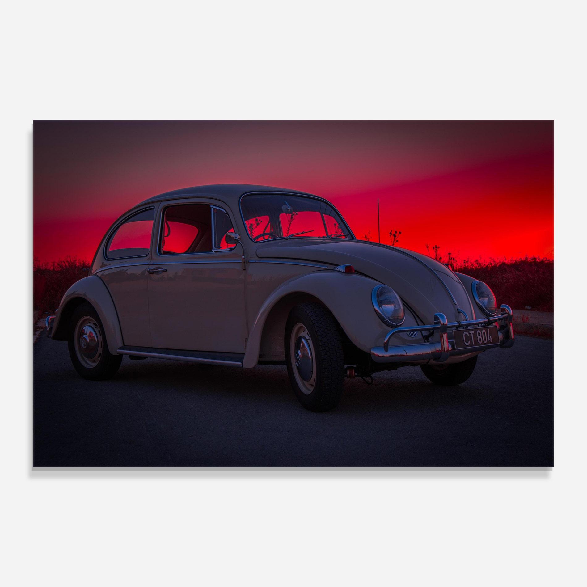 Üvegkép Old Car Sunset mockup 0